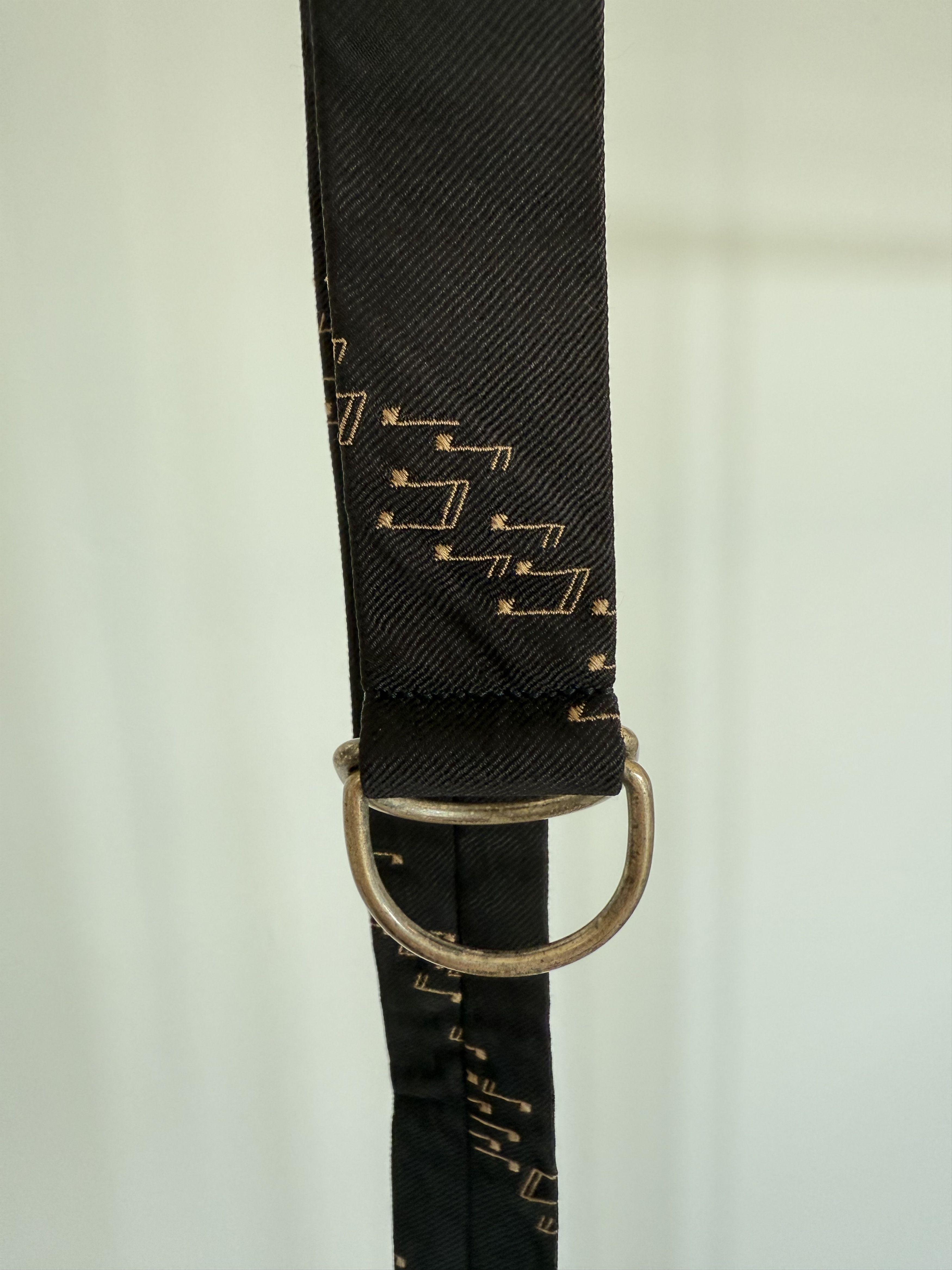 Pre-owned Hedi Slimane X Saint Laurent Paris Fw16 Saint Laurent Silk Music Note Belt In Black