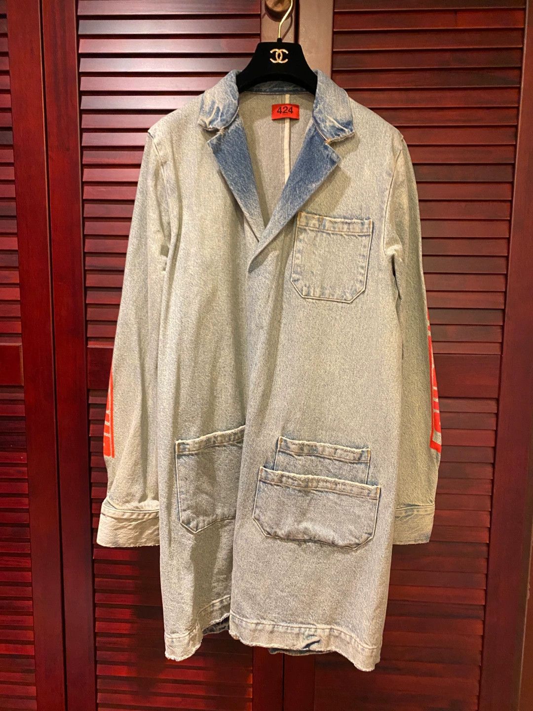 424 424 Men's Long Denim Jacket Size US S / EU 44-46 / 1 - 1 Thumbnail