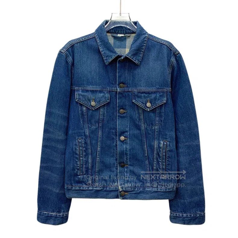 Gucci Gucci Dark blue elf cat embroidery washed old cotton lapel Size US S / EU 44-46 / 1 - 1 Thumbnail