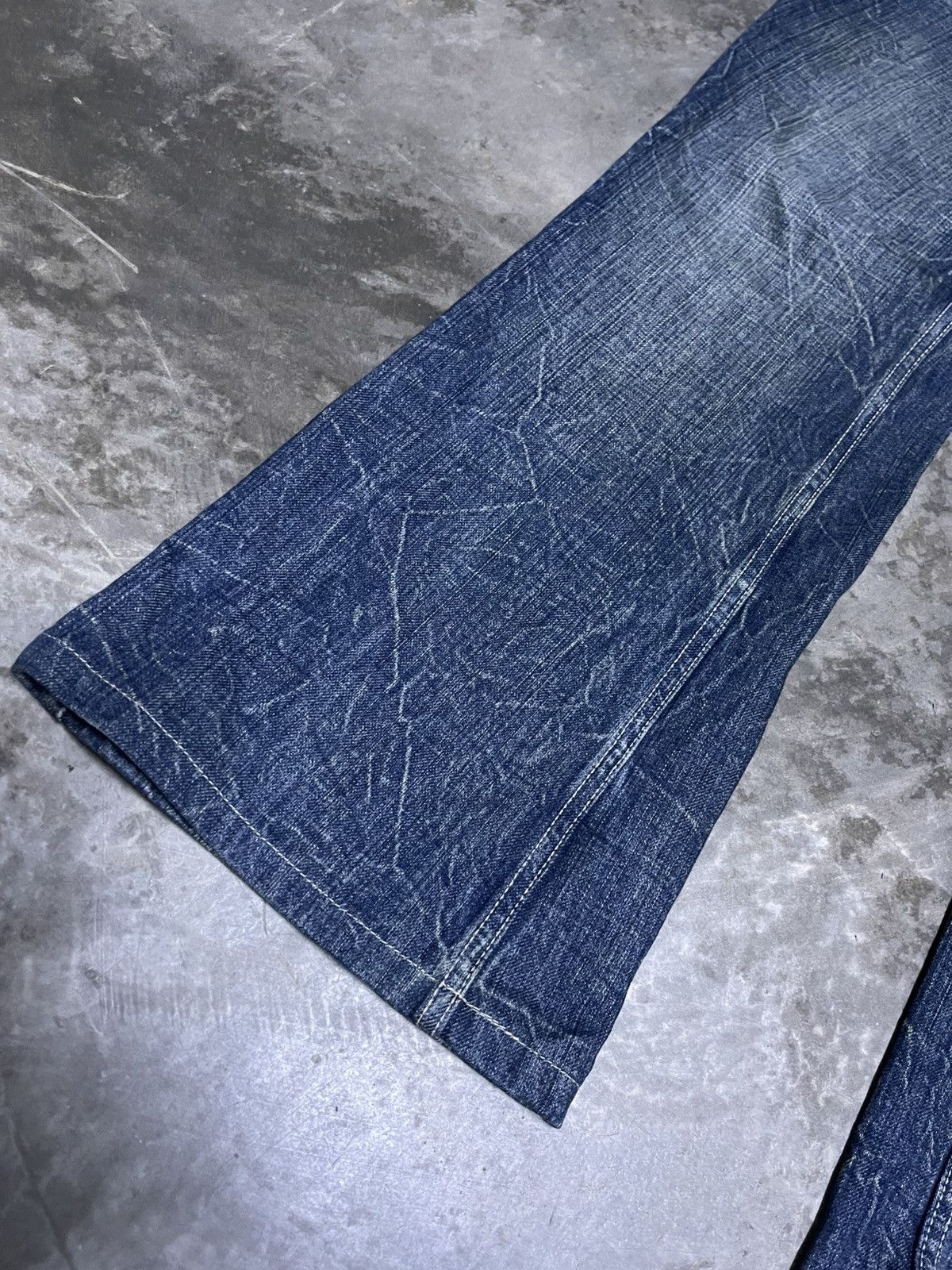 If Six Was Nine × Japanese Brand × Vintage Flare Jeans Japan Lightning Wash Scream Bootcut Jeans Size US 36 / EU 52 - 3 Thumbnail