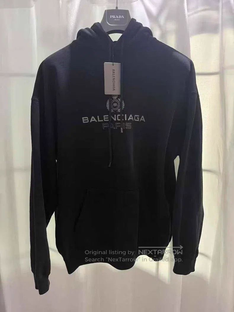 Balenciaga Balenciaga Black Glitter Wheat Pattern Print Sweatshirt Size US L / EU 52-54 / 3 - 1 Thumbnail
