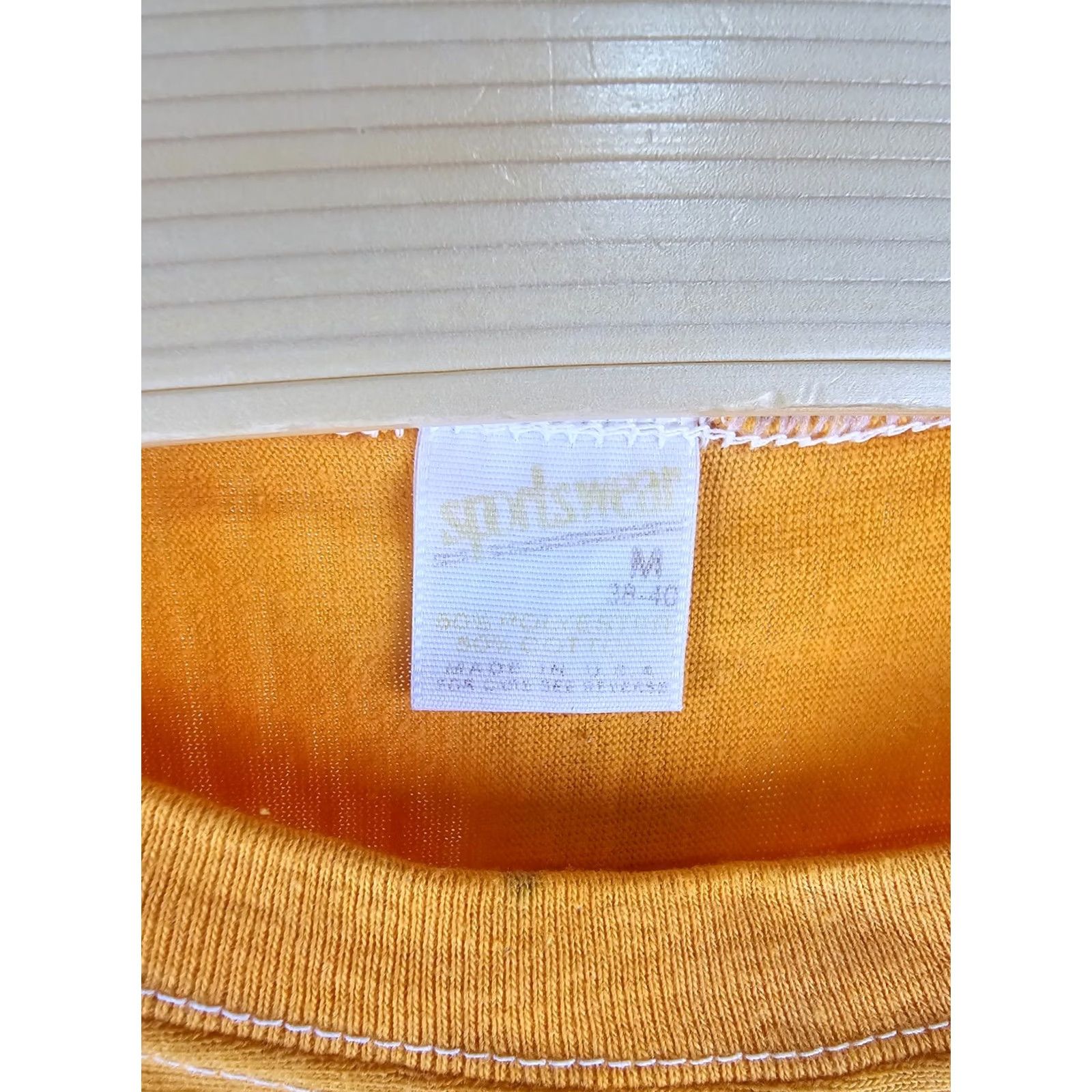 Vintage VINTAGE Sportswear Shirt Mens T-Shirt Yellow 50/50 Football Jersey SZ M 70's 18 INCH 26 INCH Cotton Short Sleeve Round Neck Classic Size US M / EU 48-50 / 2 - 3 Thumbnail