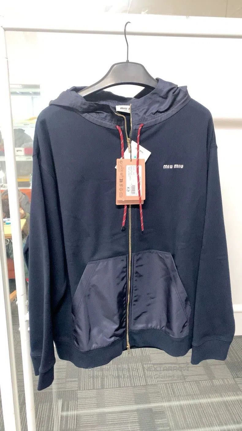 Miu Miu Miu Miu Blue Hooded Zip Jacket. Size US M / EU 48-50 / 2 - 2 Thumbnail