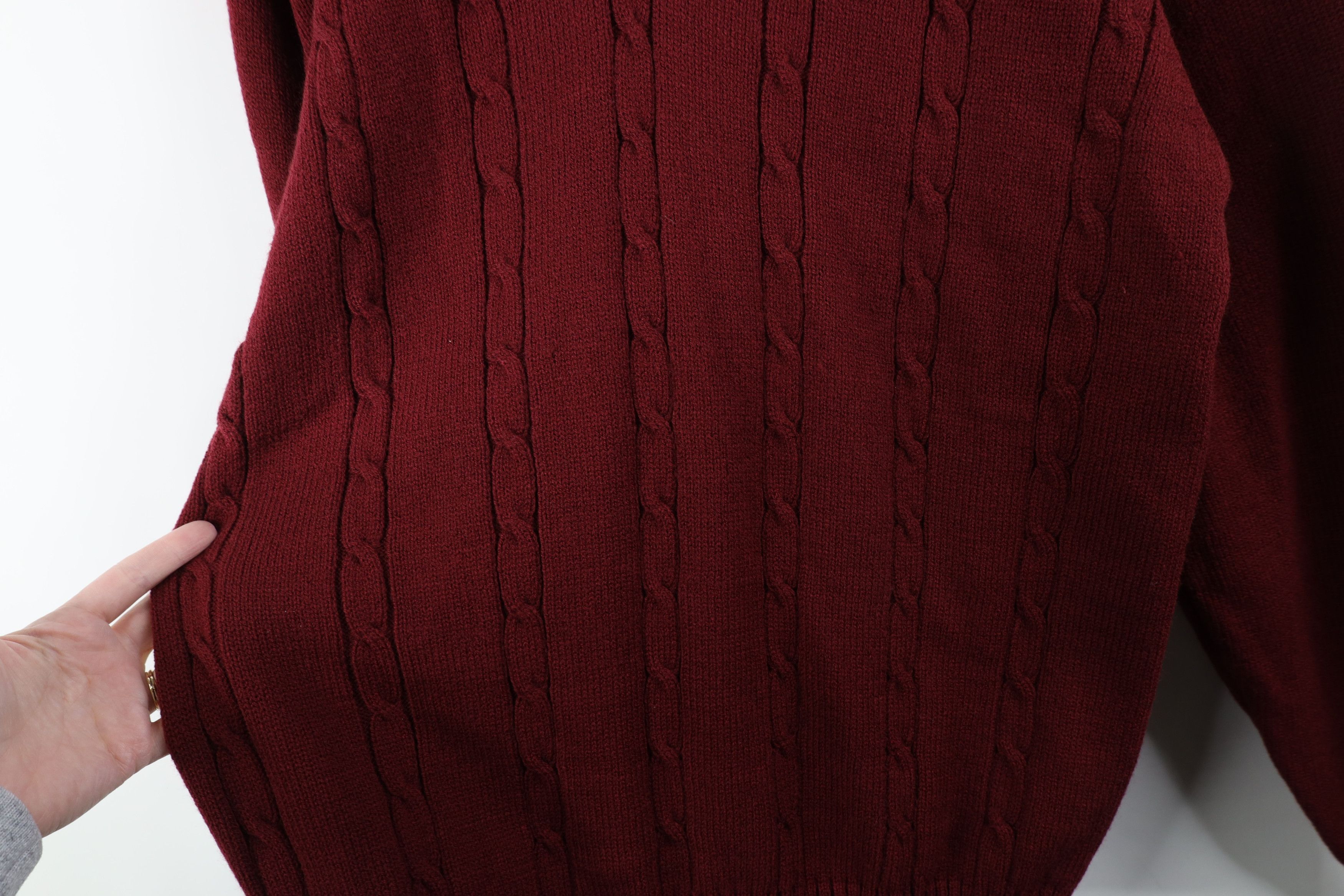 Vintage Vintage 70s Streetwear Chunky Cable Knit V-Neck Sweater Size US L / EU 52-54 / 3 - 4 Thumbnail