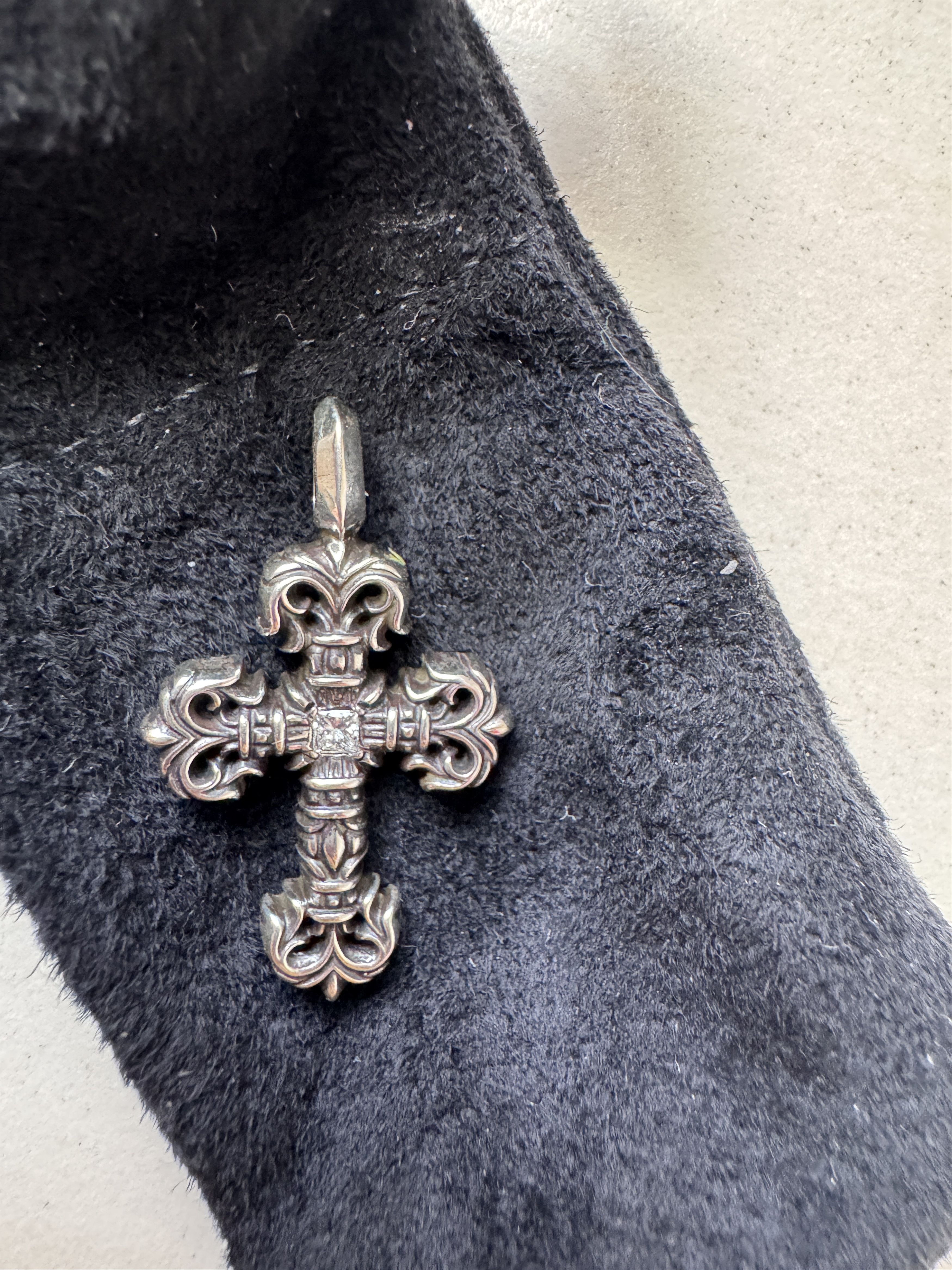 Chrome Hearts Chrome Hearts Silver Diamond Filigree Cross Charm Pendant Size ONE SIZE - 5 Thumbnail