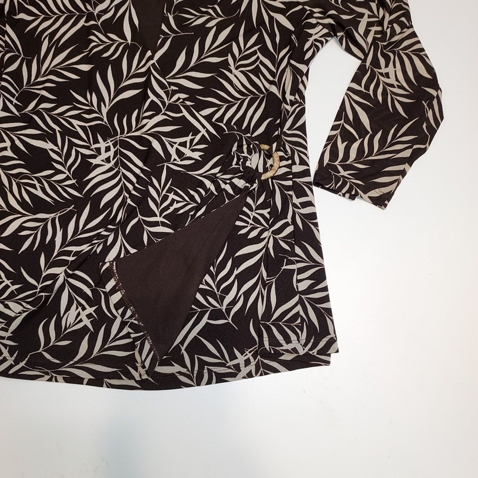 Other Charter Club Nylon Black White Tropical Blouse Shirt Top Size M / US 6-8 / IT 42-44 - 4 Thumbnail