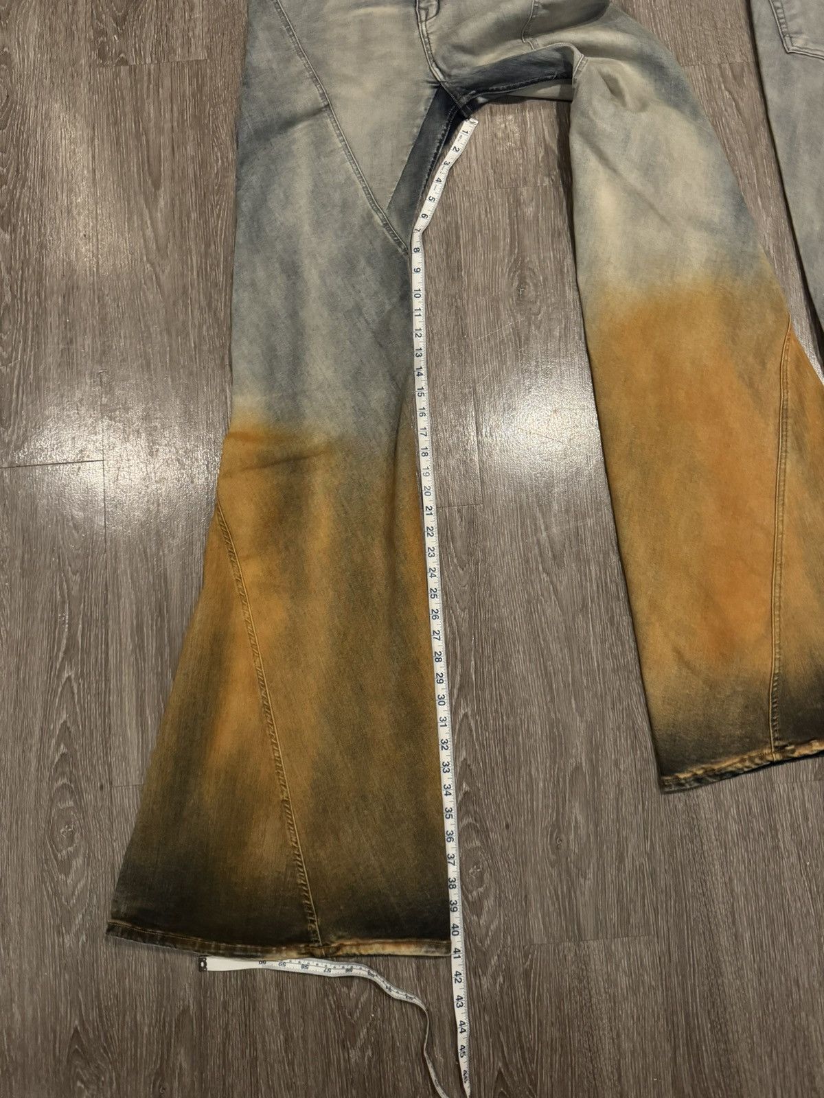 Rick Owens Rick Owens SAMPLE Sky Orange Degrade Bias Bootcut Jeans 31 Size US 31 - 20 Thumbnail