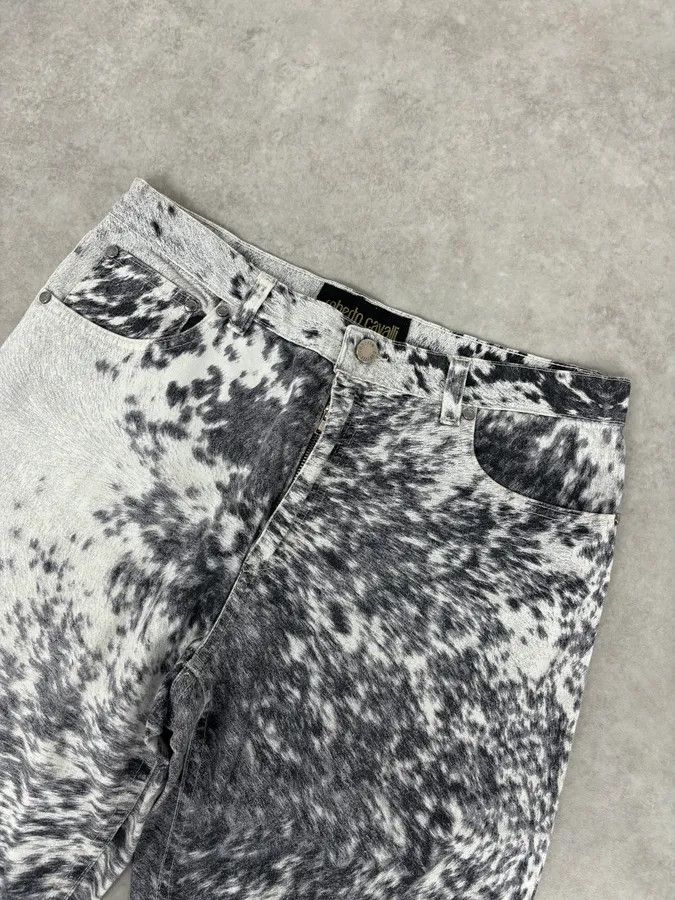 Roberto Cavalli AW1999 Roberto Cavalli White & Black Fur Effect Fury Pants Size 28" / US 6 / IT 42 - 5 Thumbnail