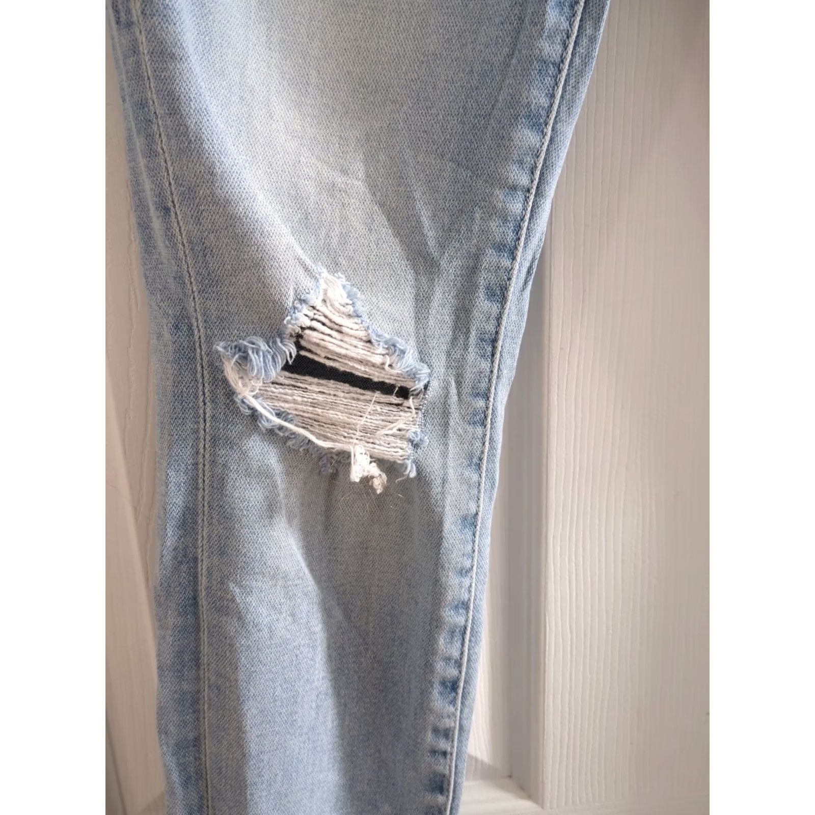 7 For All Mankind 7 For All Mankind High Waist Ankle Skinny Jeans Women 25 Blue Denim Solid Stretch Distressed Zipper 28 Inseam Size 42" / US 20 - 2 Thumbnail