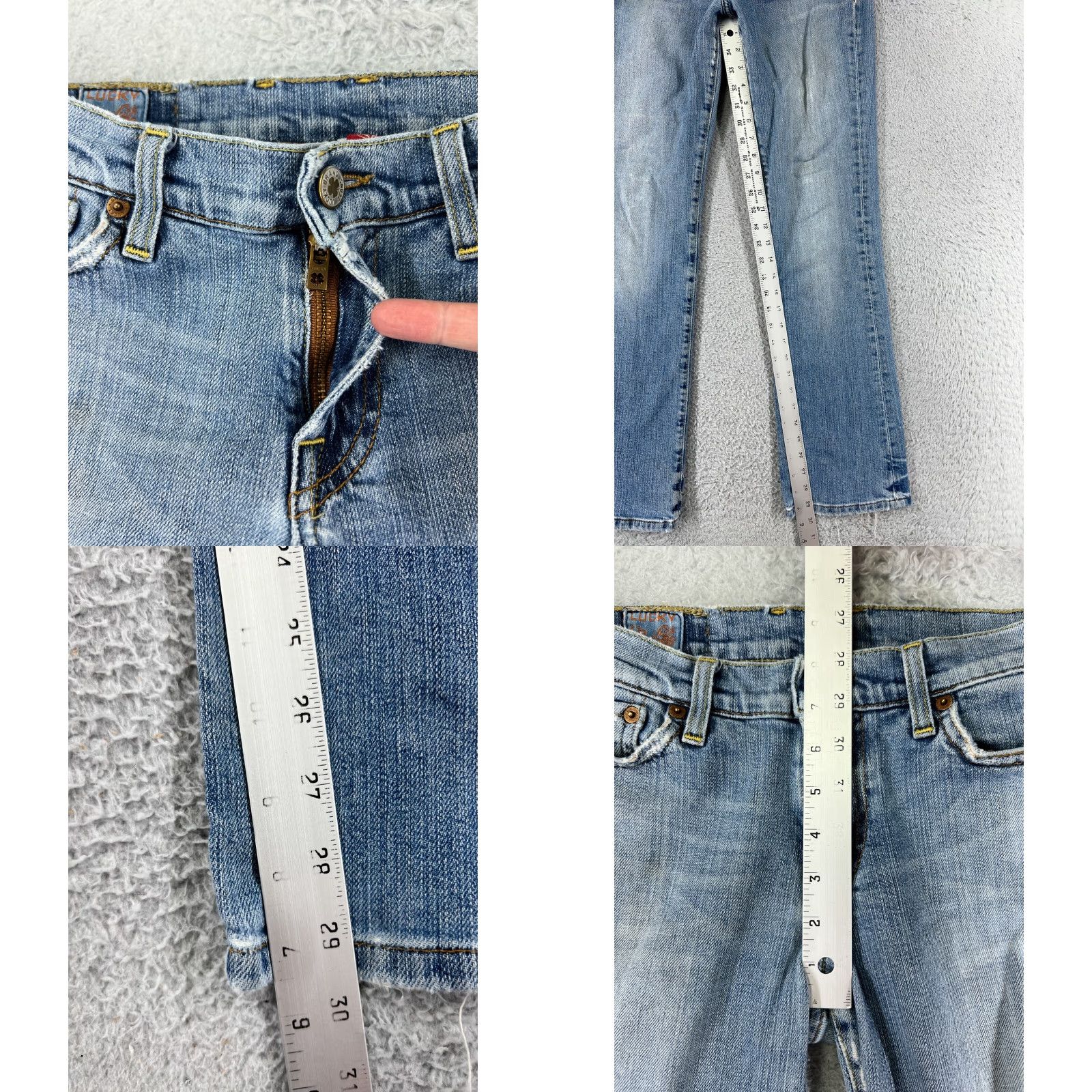 Lucky Brand VINTAGE Lucky Brand Jeans Womens Blue Denim 90s 27in Inseam Bootcut 30 Model Designer Size 26" / US 2 / IT 38 - 8 Thumbnail
