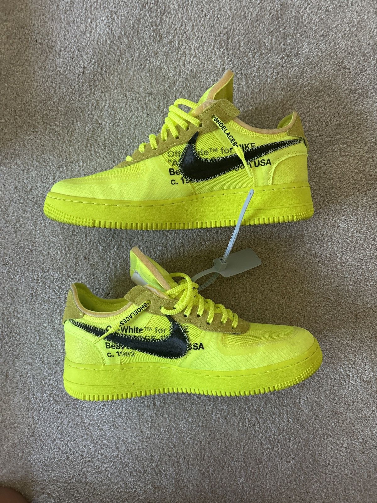 Nike × Off-White The 10: Nike Air Force 1 Low Off White Volt Size US 9.5 / EU 42-43 - 1 Thumbnail