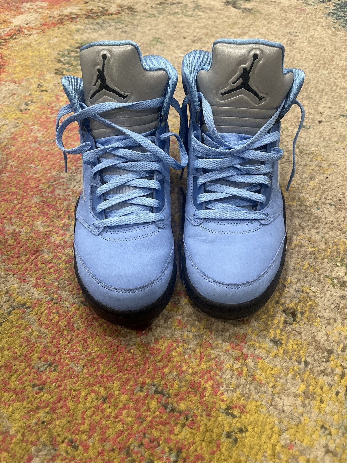 image of Jordan Brand 5S Practically Worn Once! Shoes in Light Blue, Men's (Size 10)