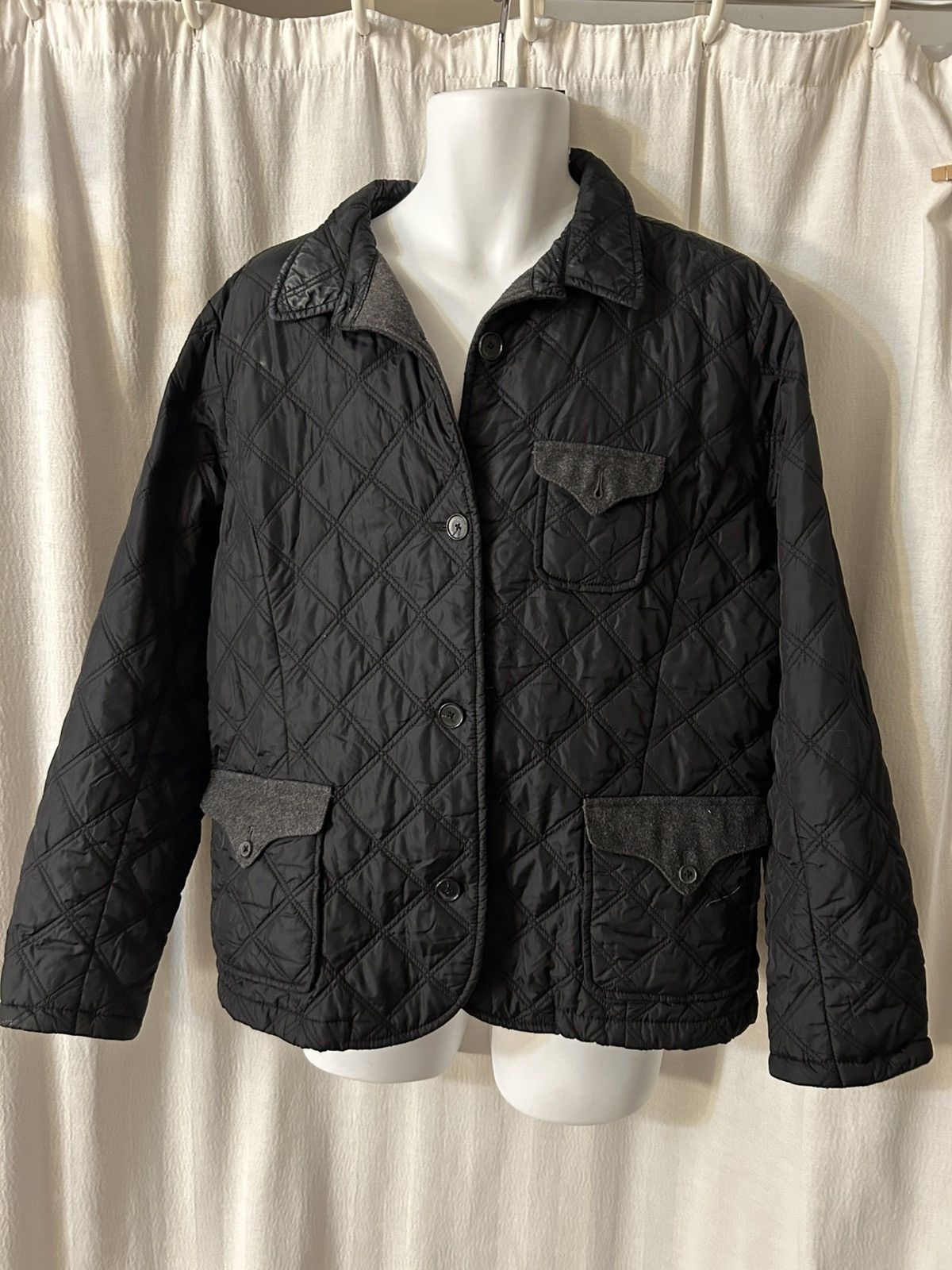 Lands' End Jacket: land’s end black quilted blanket jacket rn 82830 xl Size US XL / EU 56 / 4 - 1 Thumbnail