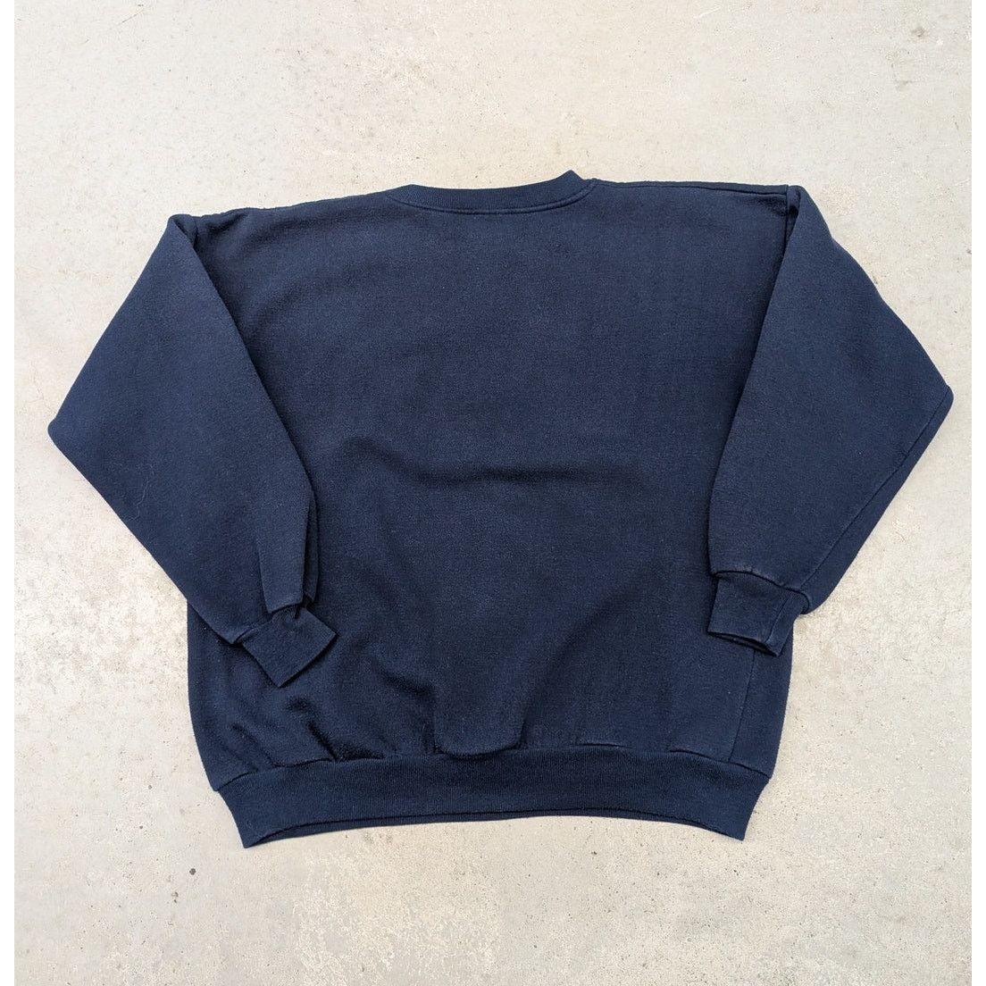 Adidas × Vintage Vintage 80s Adidas script navy blue crewneck sweater Size US L / EU 52-54 / 3 - 4 Thumbnail