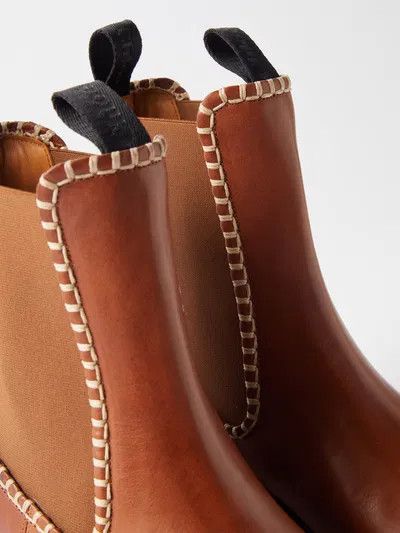 Chloe o1y0825 Leather Ankle Boots in Brown Size US 7 / IT 37 - 2 Thumbnail