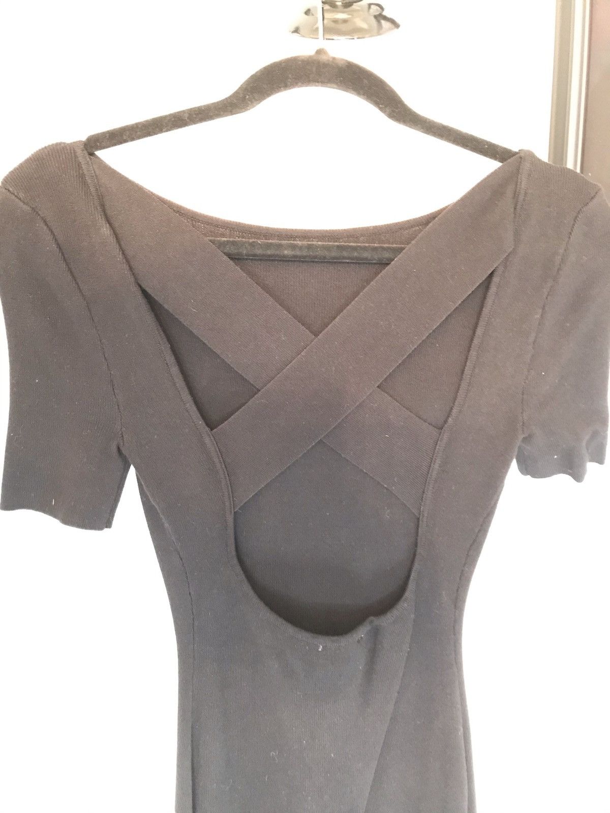 Other Unique Vintage Retro Black Pencil Dress w/ Cross Back Sz M Size M / US 6-8 / IT 42-44 - 2 Thumbnail