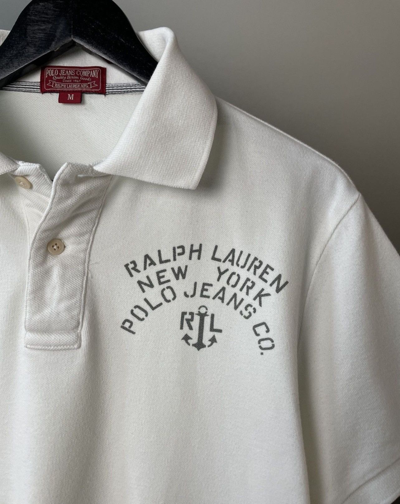 Polo Ralph Lauren Vintage y2k Ralph Lauren New York White Polo Tee RRL Shirt Size US M / EU 48-50 / 2 - 4 Thumbnail