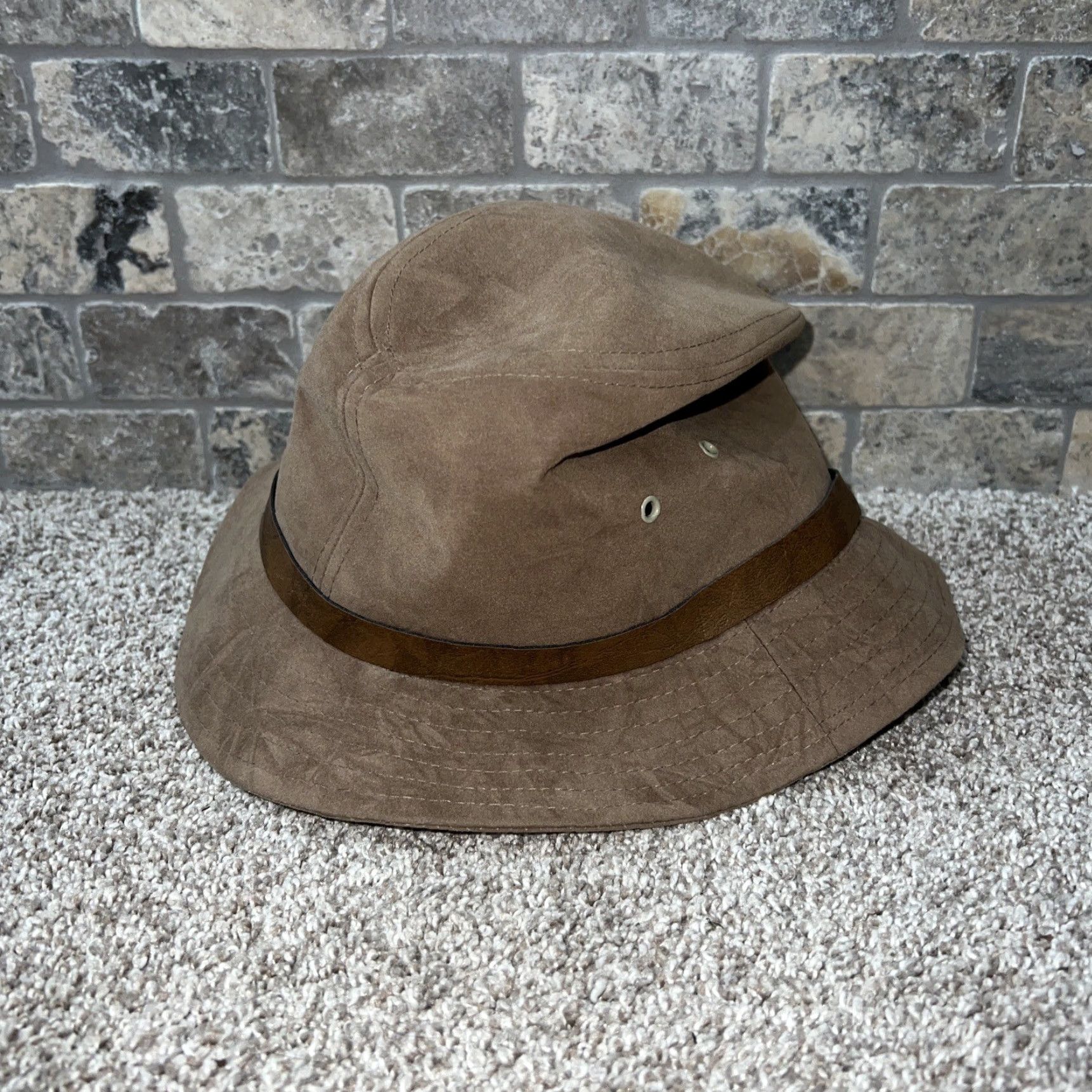 Vintage VINTAGE Bee Hats Hat Bucket Leather Brown Small Men Adult S Size ONE SIZE - 2 Thumbnail