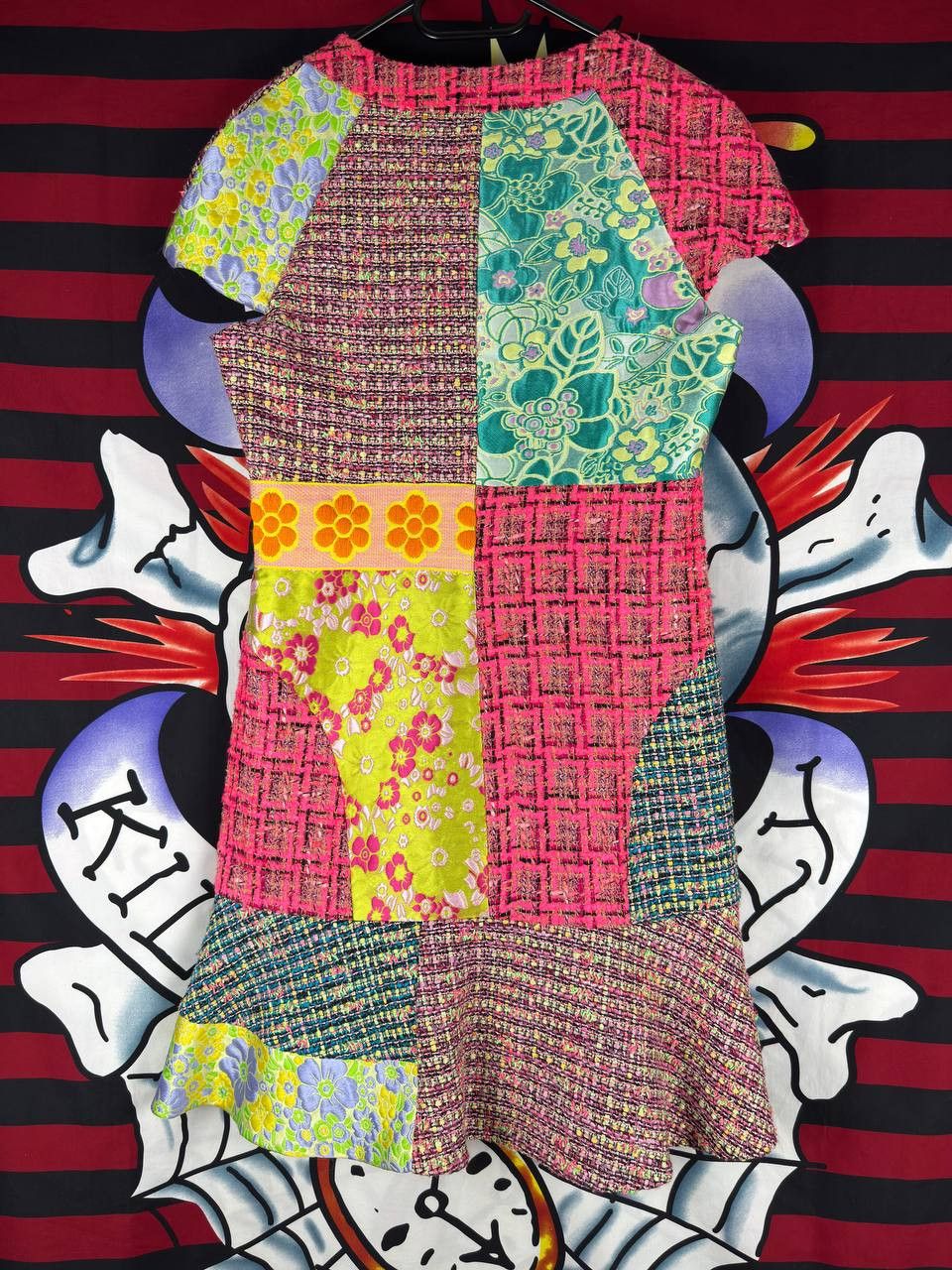 Boutique Moschino Moschino boutiqeue Luxury Patchwork Tweed Flare Dress Size12 Size L / US 10 / IT 46 - 6 Thumbnail