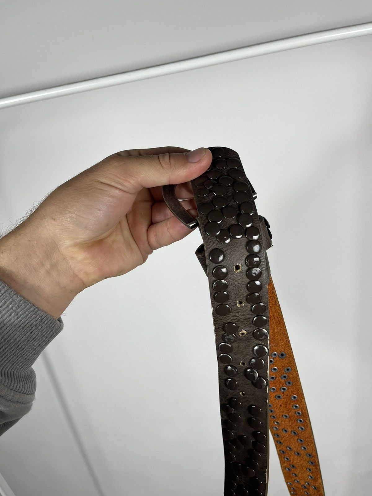 Other Vintage Faux Leather Studded Belt Punk Rock Biker Style Size ONE SIZE - 9 Thumbnail