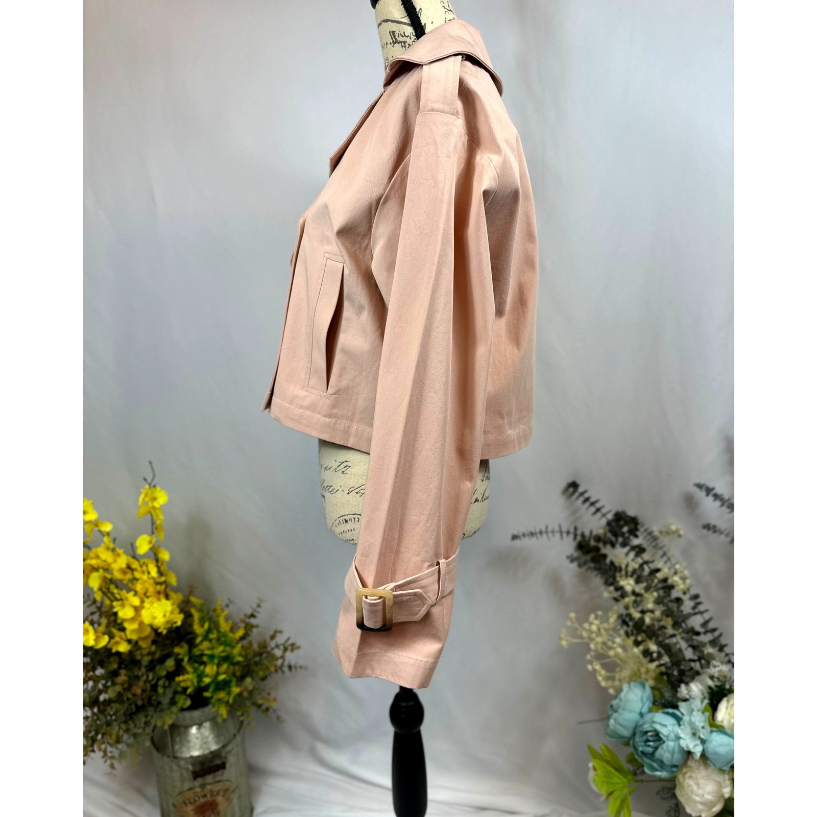 Other Elodie Eleanor Cropped Buckle Cuff Trench Coat Baby Pink M Size M / US 6-8 / IT 42-44 - 8 Thumbnail
