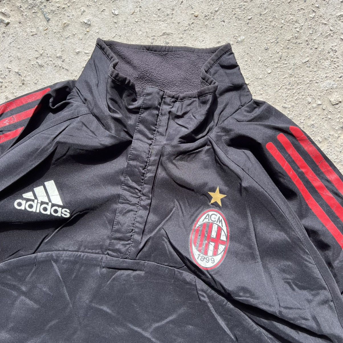 Adidas Vintage Adidas AC Milan Reversible Fleece / Nylon Jacket Size US L / EU 52-54 / 3 - 3 Thumbnail