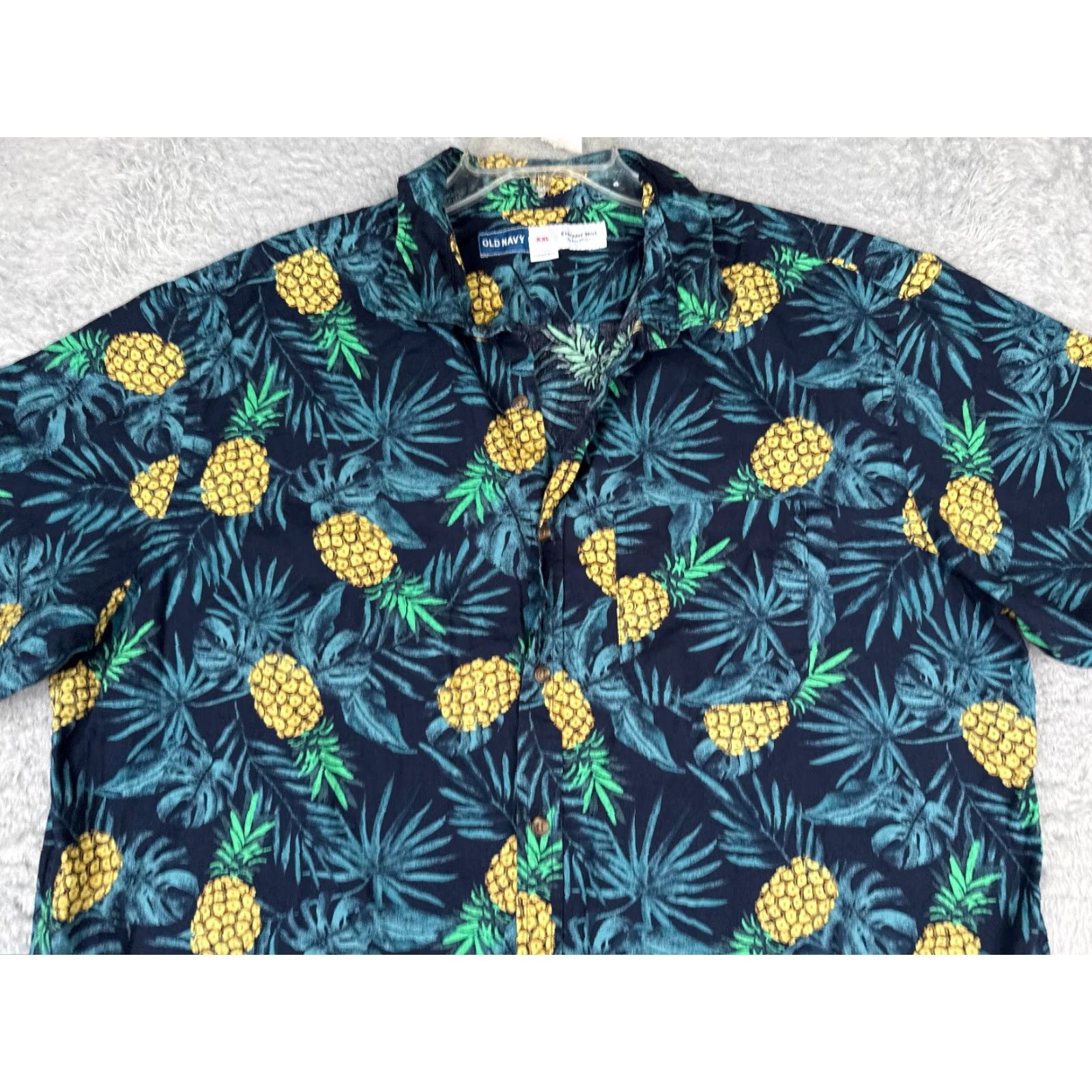 Old Navy Old Navy Button-Up Shirt Men 2XL Blue Floral AOP Hawaiian Cotton Size US XXL / EU 58 / 5 - 4 Thumbnail