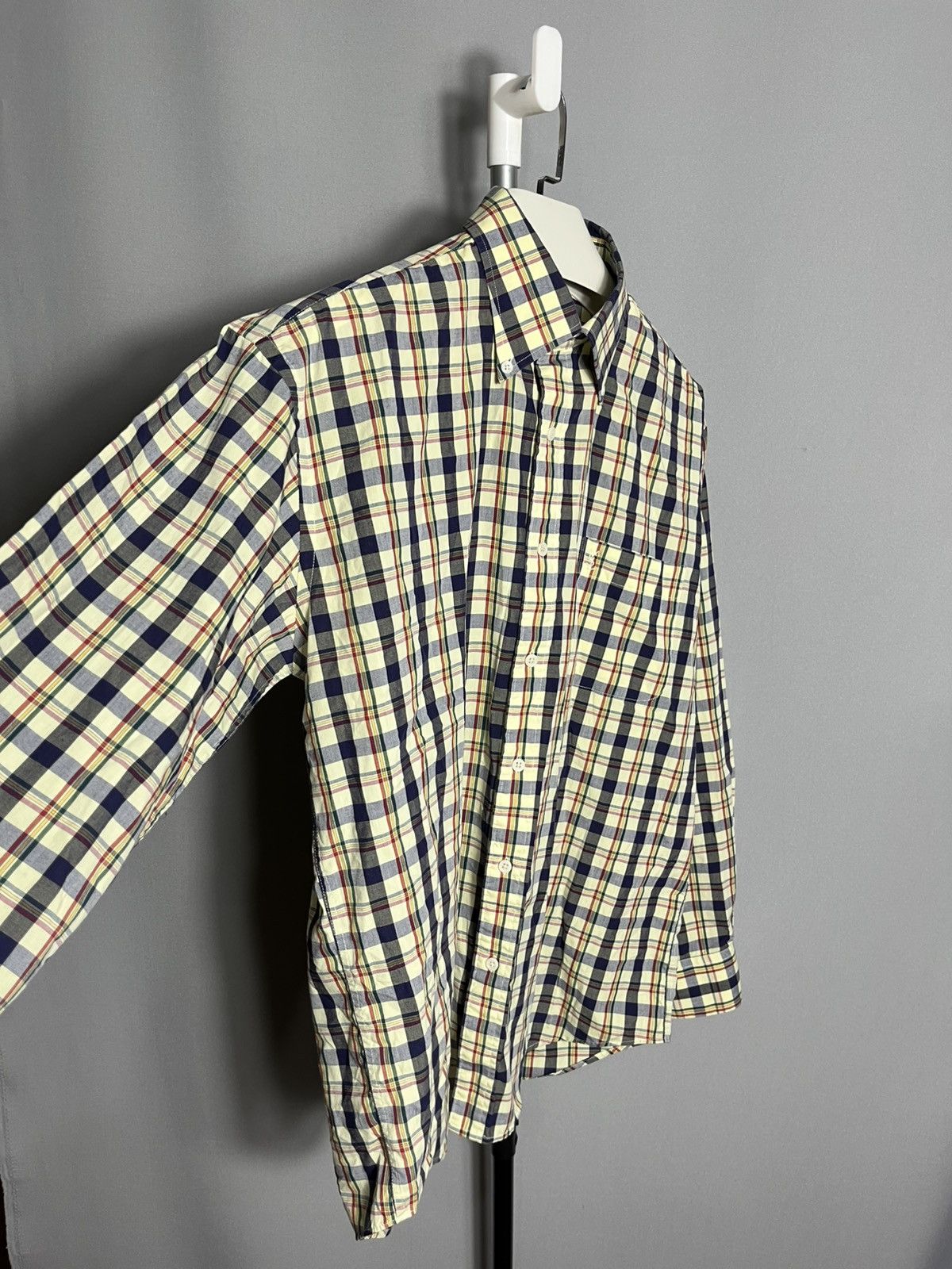Vintage × Yves Saint Laurent Yves Saint Laurent YSL plaid check long sleeve shirt Size US XL / EU 56 / 4 - 2 Thumbnail