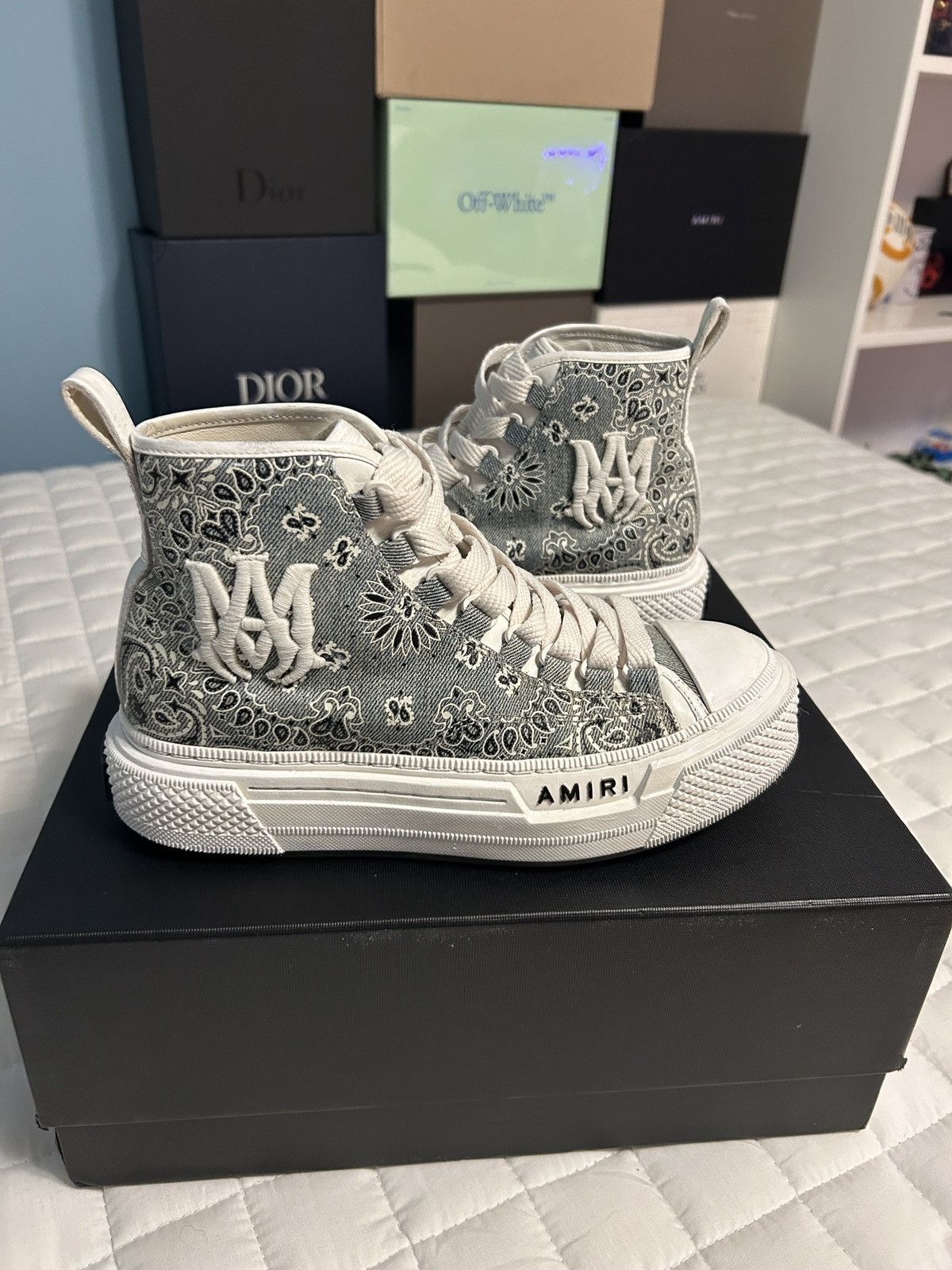 Amiri Amiri Court High-Top Bandana Sneakers Size US 7 / IT 37 - 2 Thumbnail