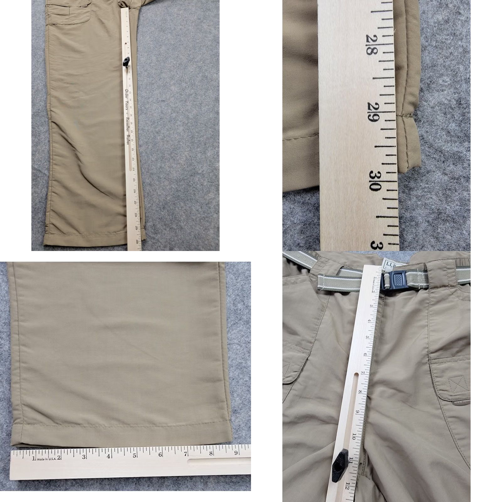 Vintage LL Bean Pants Mens Large Brown Nylon Cargo Belted Outdoor Hiking Camping Fishing Shirt Pants (Cargo) Men Regular Brown Size US 33 - 9 Thumbnail