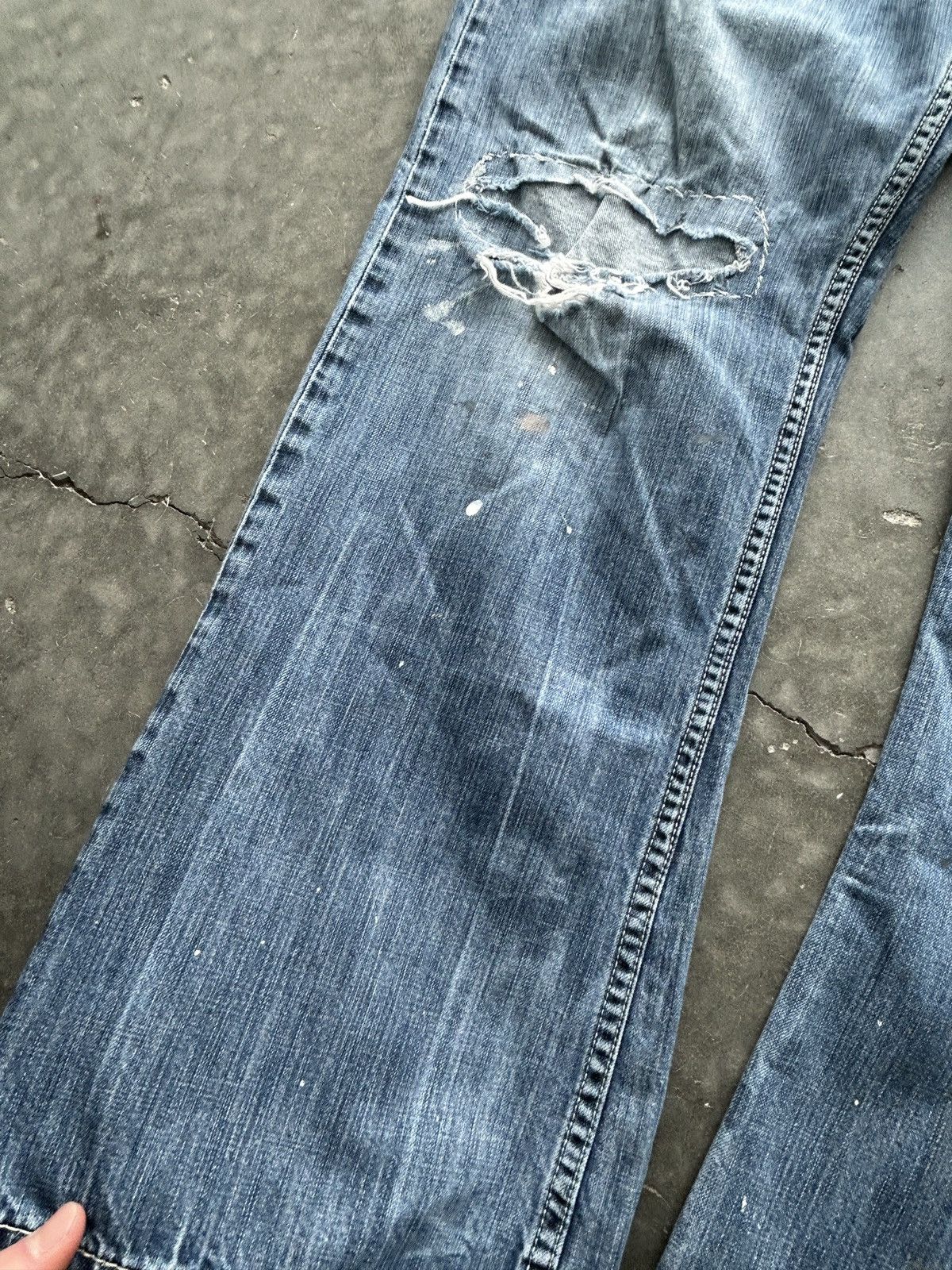 Levi's Vintage Y2K Levis Paint Splatter Bootcut Flared Jeans Size US 33 - 8 Thumbnail