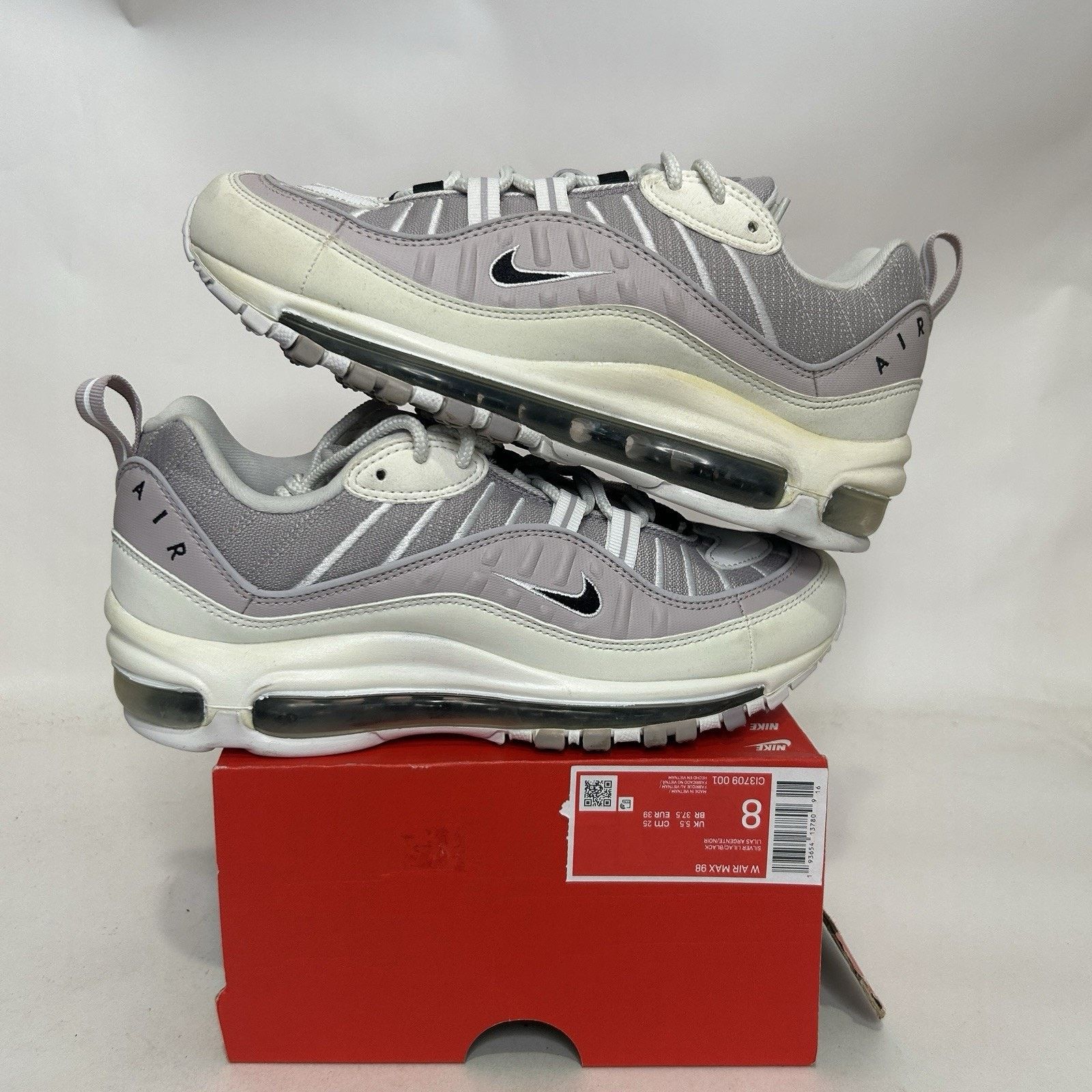 Nike Nike Air Max 98 WMNS “Silver Lilac Violet Black White” Size US 8 / IT 38 - 1 Thumbnail