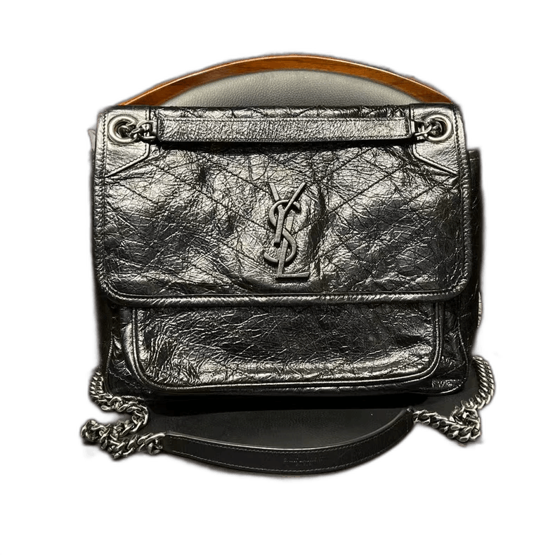 Saint Laurent Paris YSL Saint Laurent Black Leather Shoulder Bag-2507 Size ONE SIZE - 7 Thumbnail