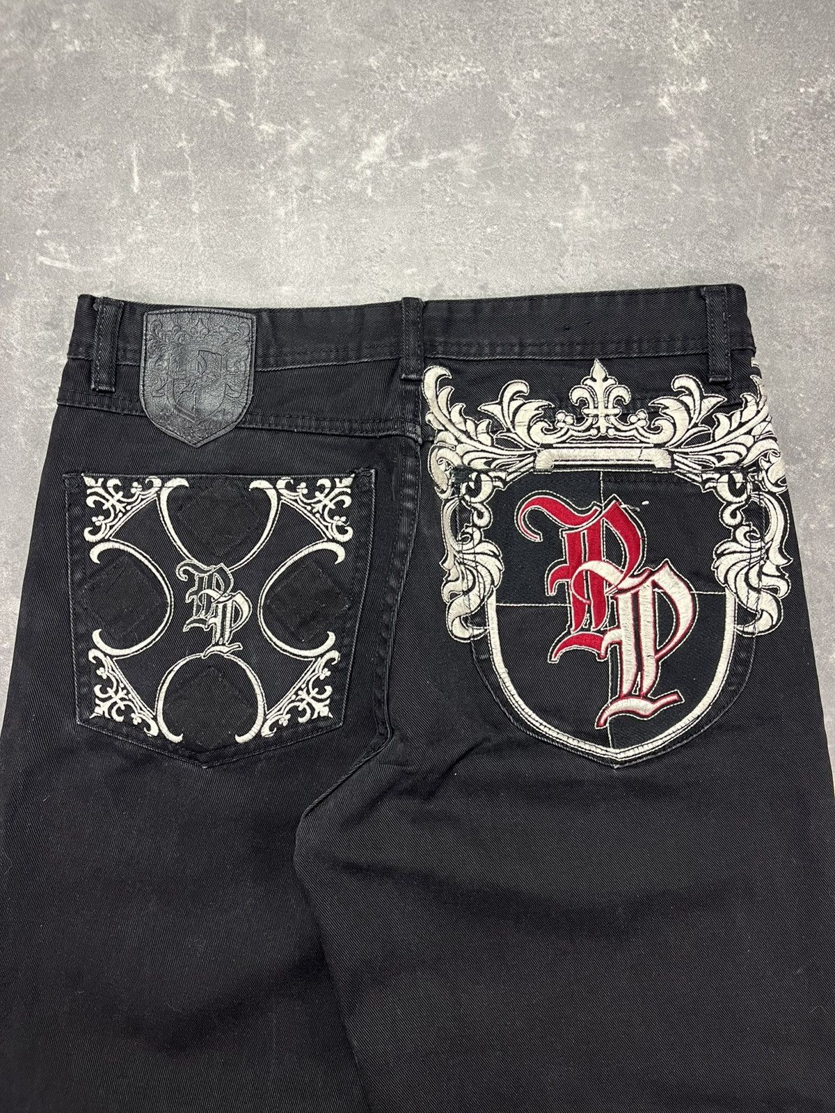 Pelle Pelle Pelle Pelle Baggy Embroidered Denim Jeans 34 Affliction Rare Size US 34 / EU 50 - 9 Thumbnail