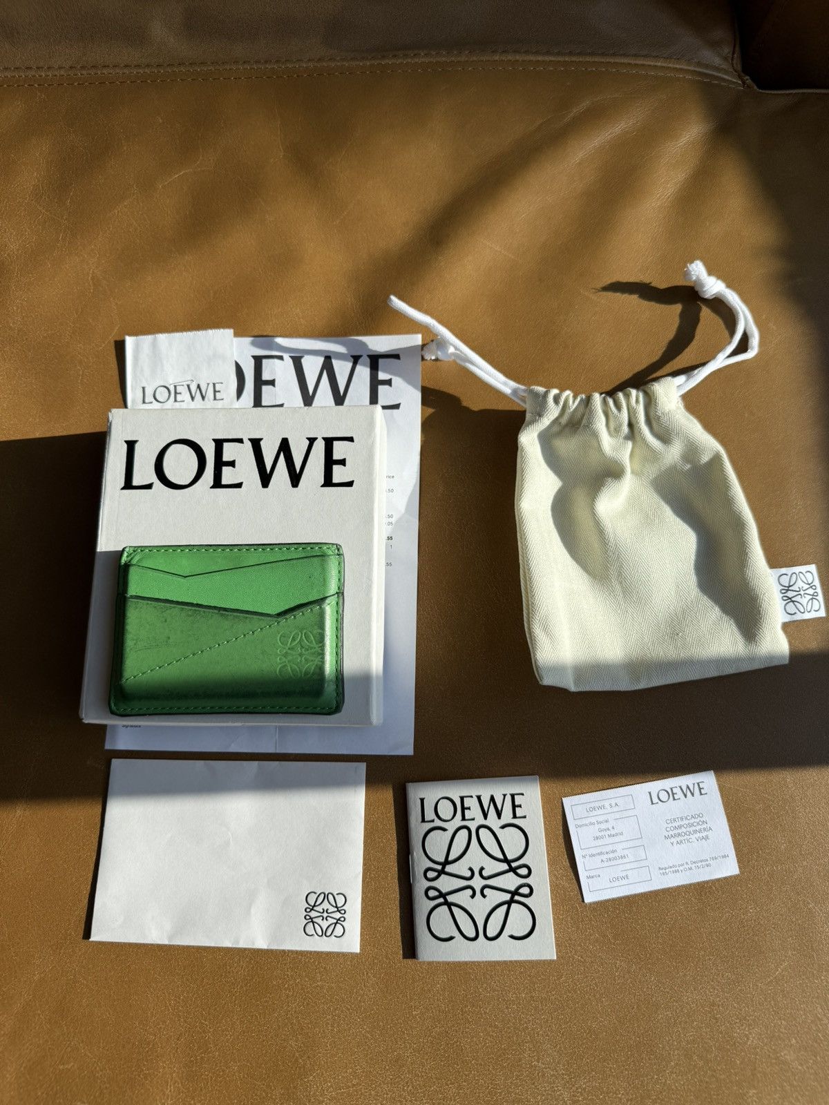 Loewe Loewe Puzzle Stitch Plain C Wallet Cardholder Apple Green Size ONE SIZE - 12 Thumbnail