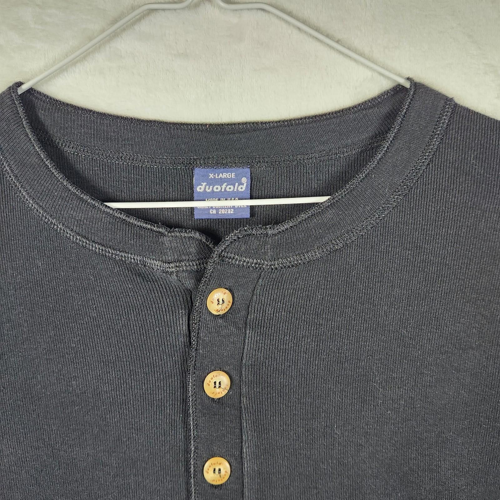 Designer Vintage Duofold 3 Button Short Sleeve Thermal Black Size XL Size US XL / EU 56 / 4 - 5 Thumbnail
