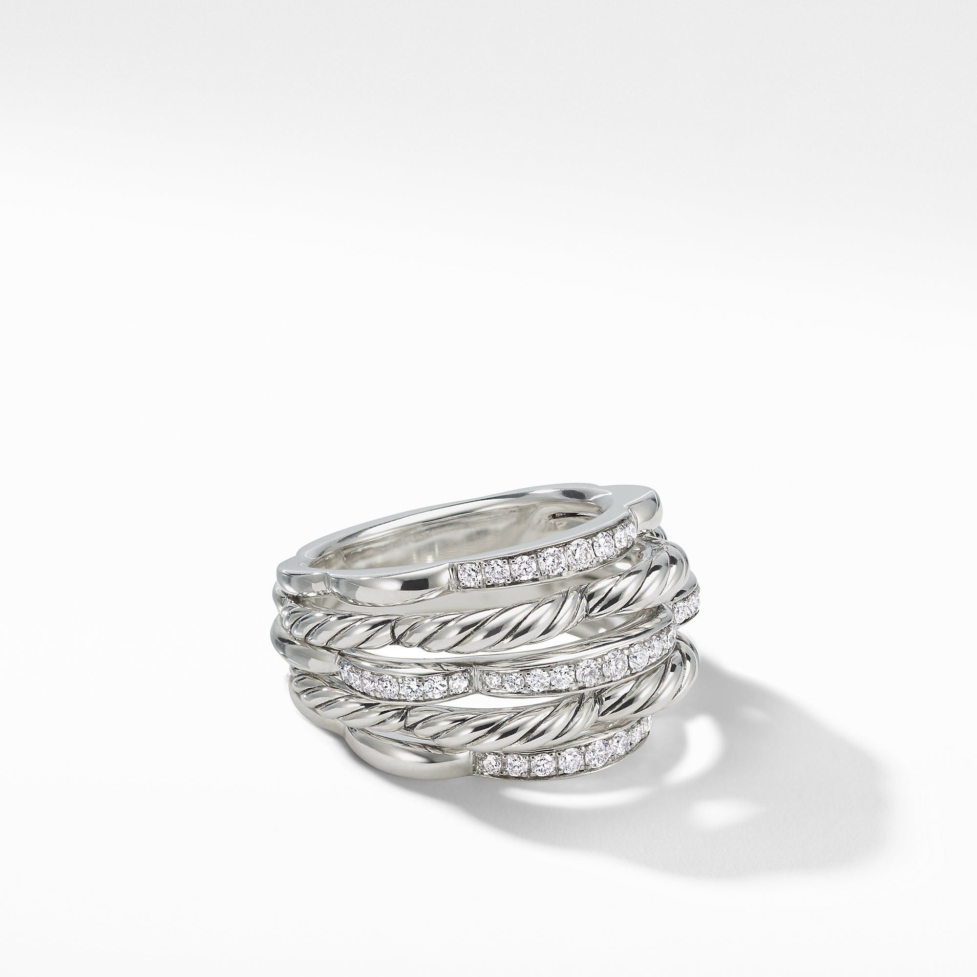 David Yurman o1w1db10325 Tides Dome Ring with Diamonds Size ONE SIZE - 1 Thumbnail