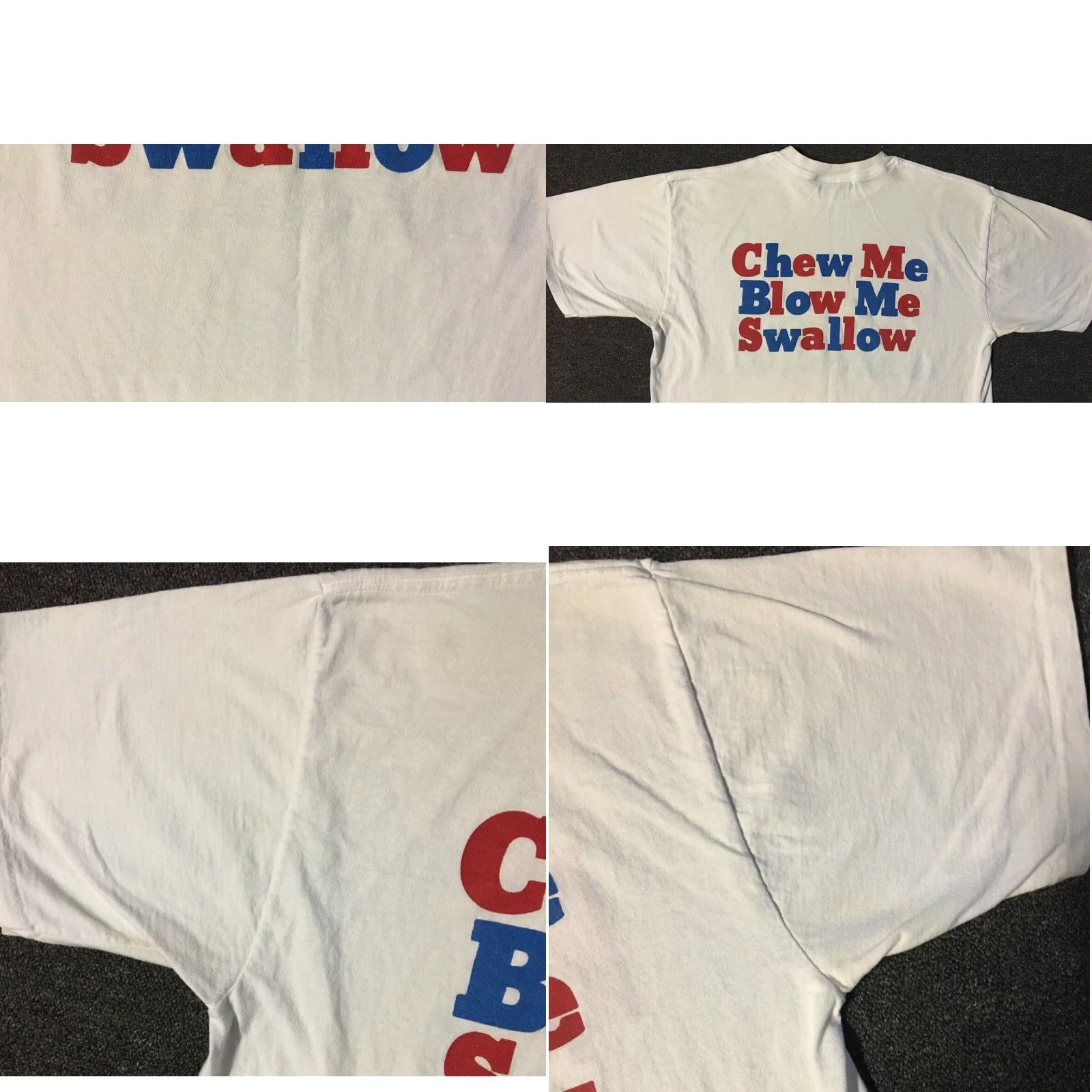 FUCT VINTAGE Balzout Shirt XL White 90s Bazooka Gum Joke Distressed Crackle Single Stitch Men T-Shirt Vintage 90s Surf Rock Punk USA US Made Xl Crude Fun Size US XL / EU 56 / 4 - 10 Thumbnail
