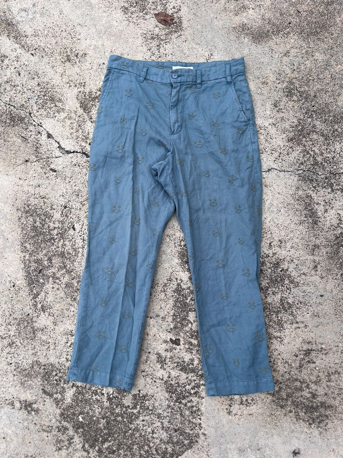 Ne-Net Issey Miyake Nenet Linen Embroidery Pants Size US 30 / EU 46 - 1 Thumbnail