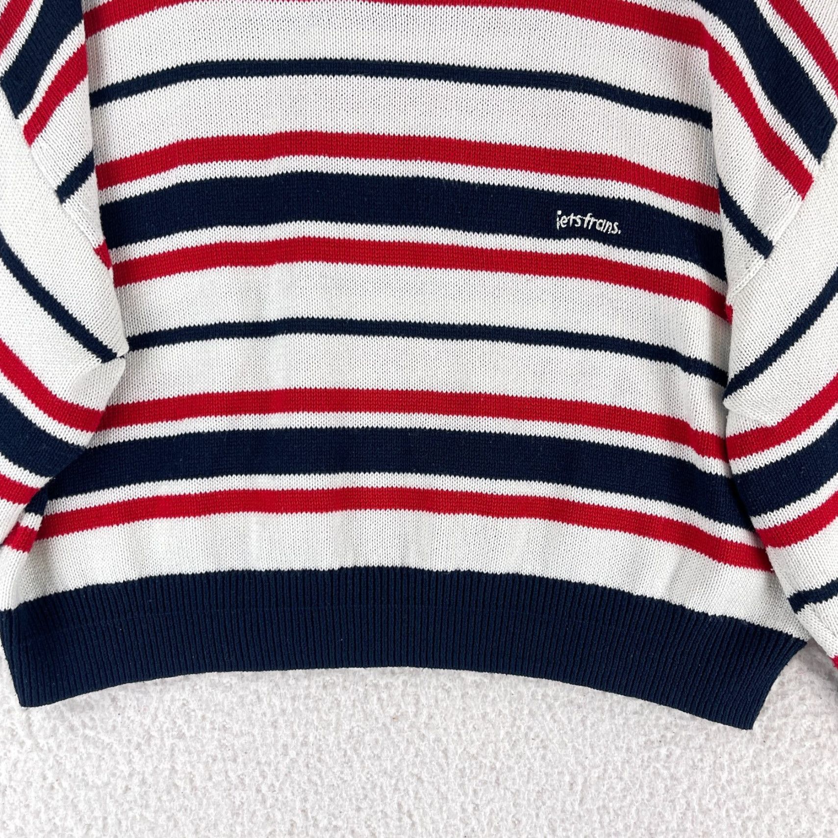 Urban Outfitters Urban Outfitters Sweater Women Large Blue Striped Knit Pullover Long Sleeve Crew Neck Casual All Seasons Bohemian City Classic Mens Womens Girls Boys Size L / US 10 / IT 46 - 6 Thumbnail