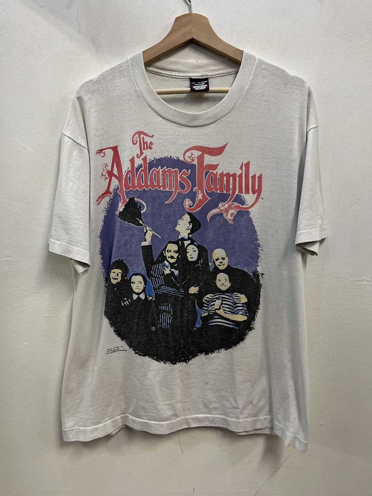 image of Movie x Vintage The Addams Family Promo Tee in White, Men's (Size XL)