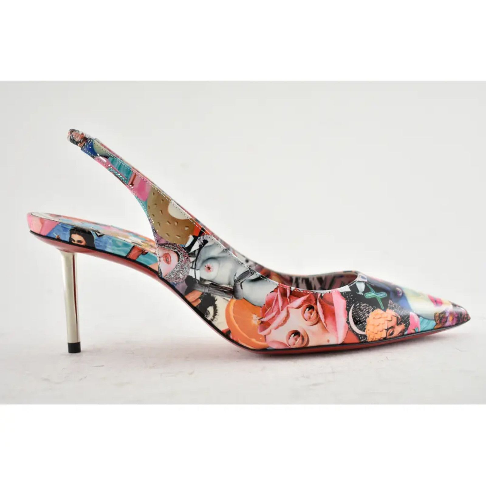 Christian Louboutin Epic Sling 70 Patent OH Xtian Black Slingback Heel Pump 36 Size US 6 / IT 36 - 2 Thumbnail