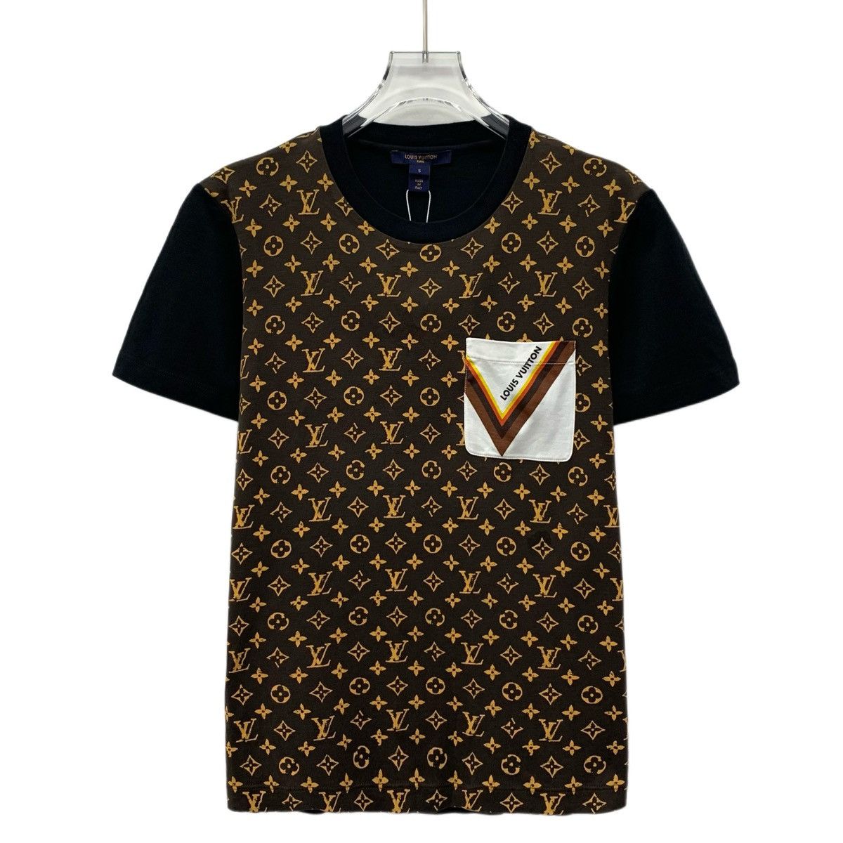 Louis Vuitton Louis Vuitton Black Logo Old Flower Patchwork Cotton T-Shirt Size S / US 4 / IT 40 - 1 Thumbnail