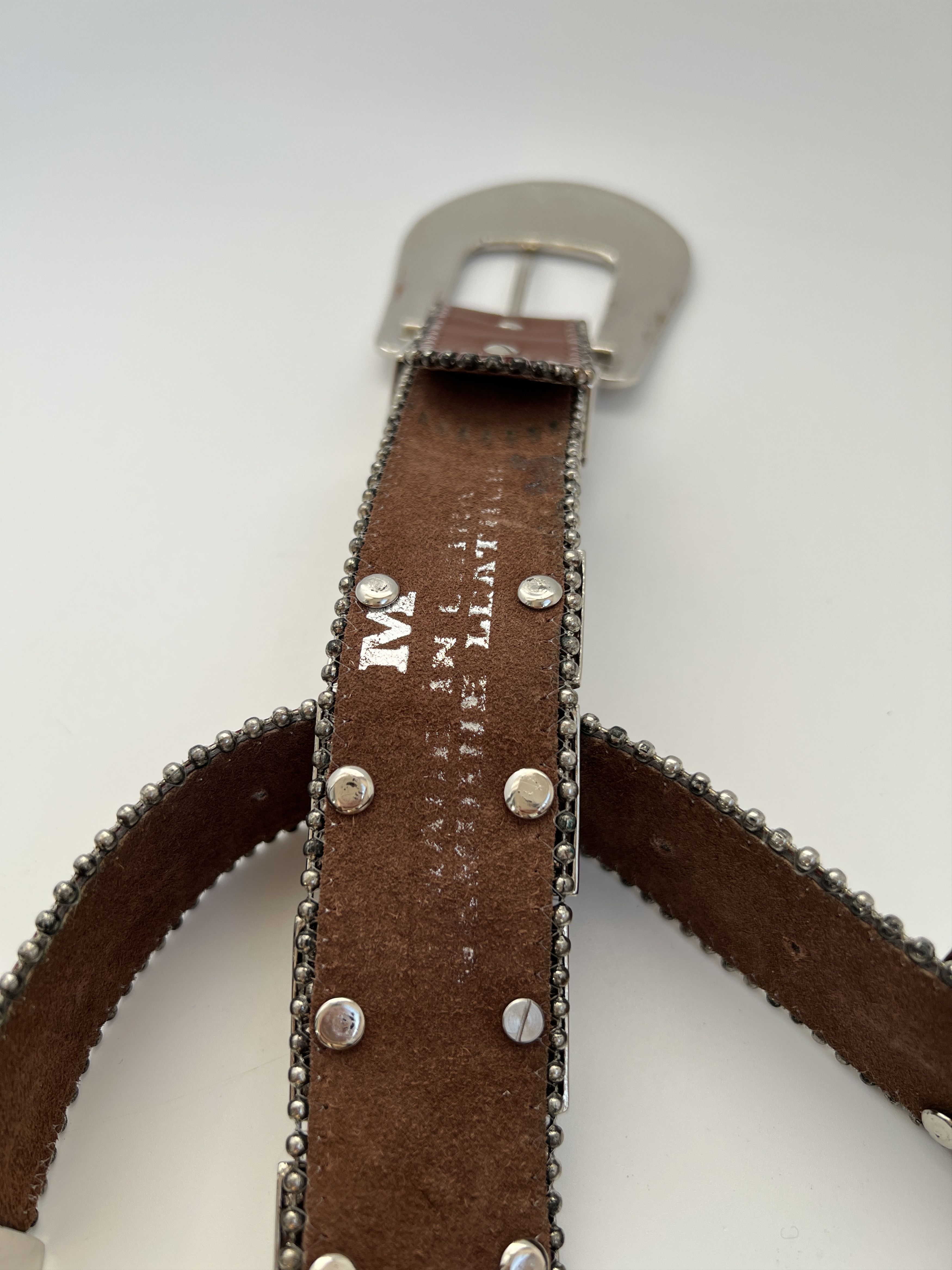 Vintage Y2K Heavy Rhinestones Crystals Leather Belt BB Simon Style Size ONE SIZE - 13 Thumbnail