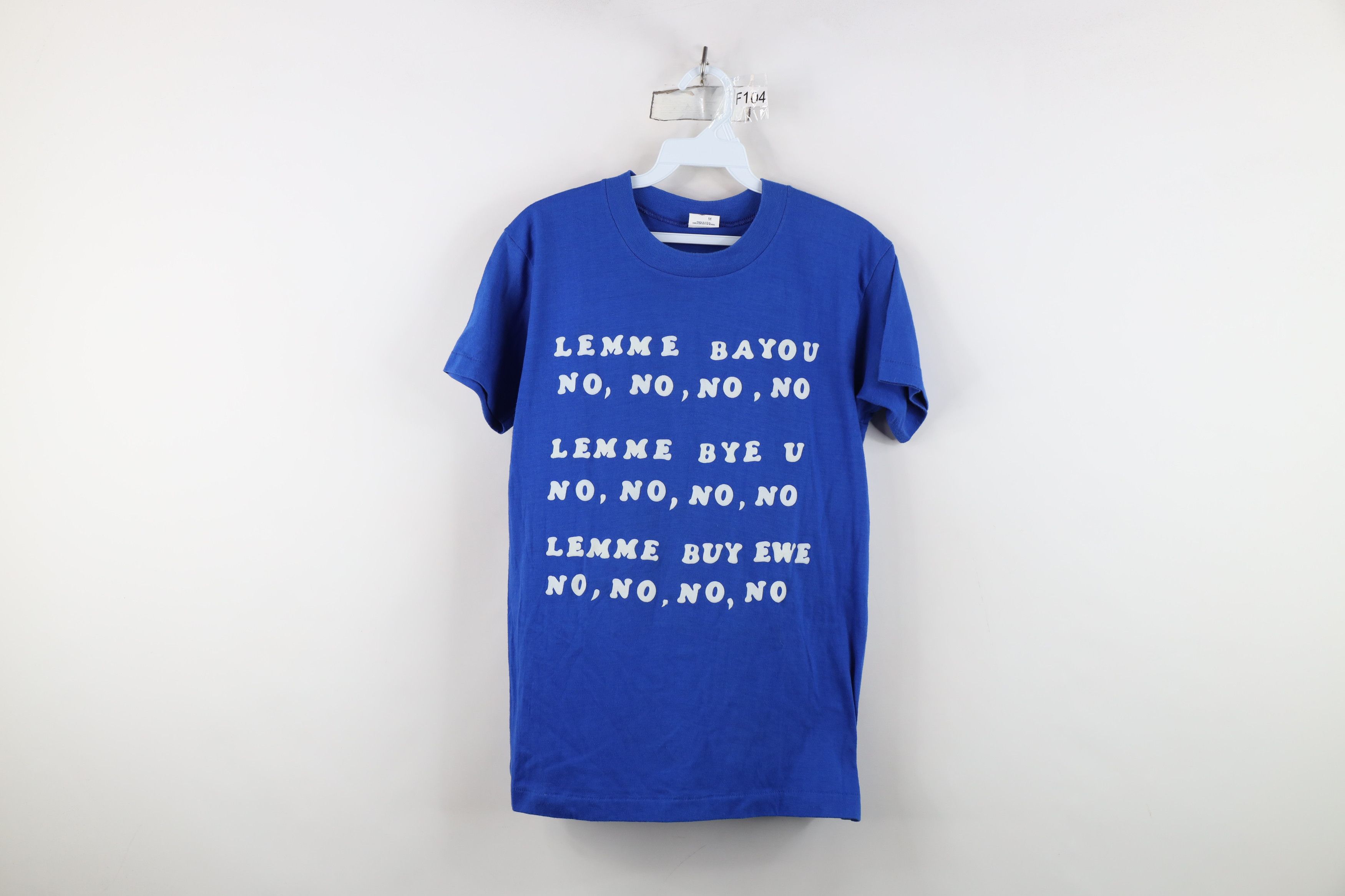 Vintage Vintage 70s Let Me Buy You Lemme Bayou T-Shirt Blue USA Size M / US 6-8 / IT 42-44 - 1 Thumbnail