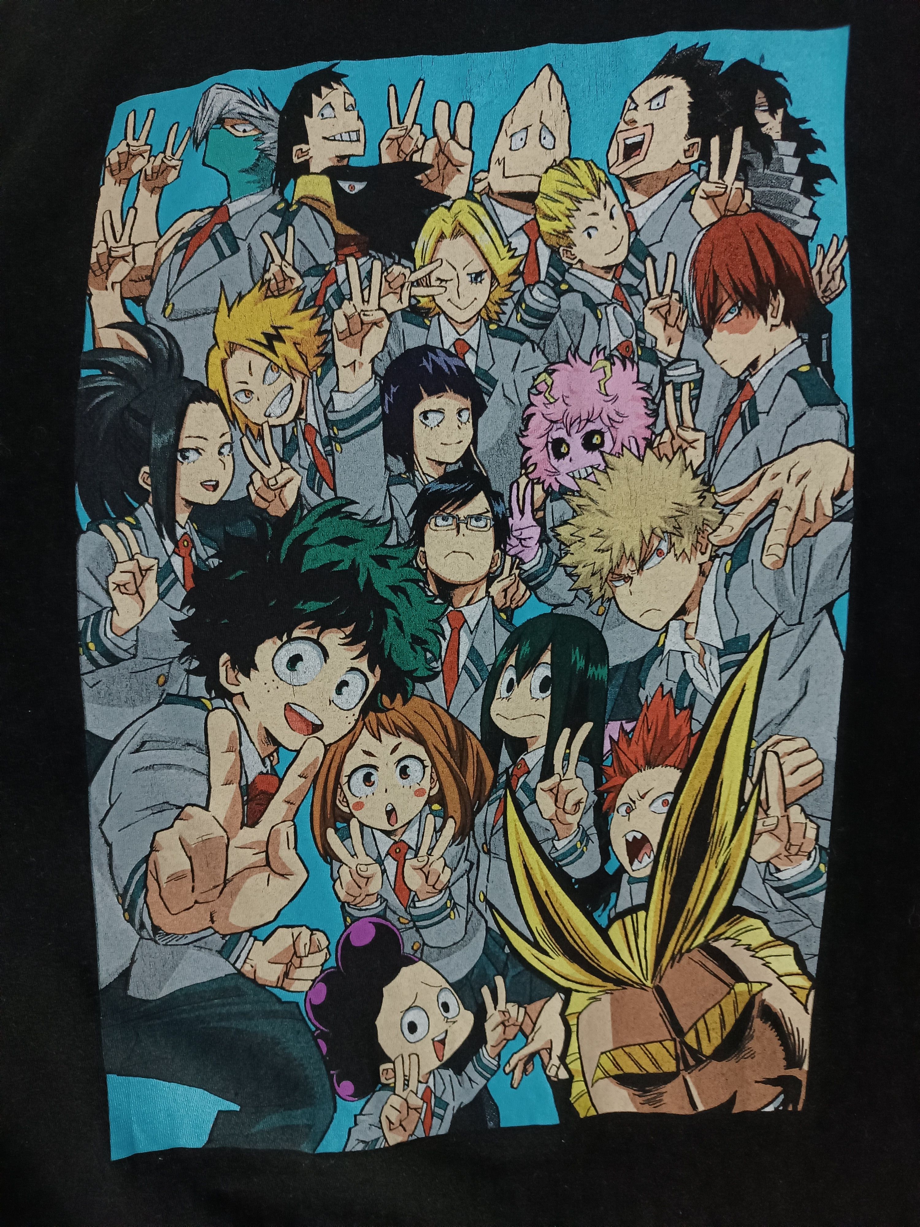 Anime VINTAGE MY HERO ACADEMIA CHARACTERS TEE deku all might shoto Size US XL / EU 56 / 4 - 8 Thumbnail