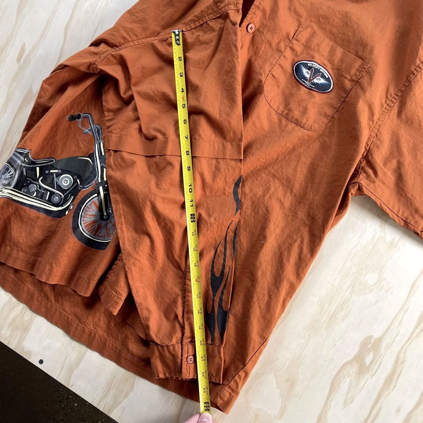 Vintage VINTAGE Motorcycle Flames Long Sleeve Mens XL Orange Button Up Biker Tee Size US XL / EU 56 / 4 - 5 Thumbnail