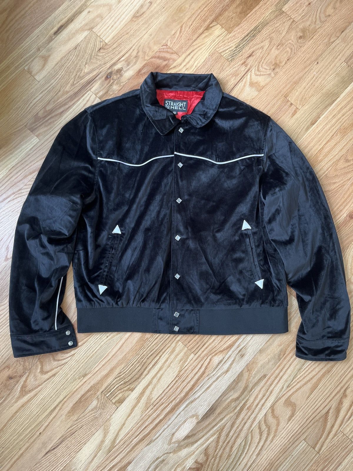Saint Laurent Paris × Straight To Hell Straight to Hell Teddy Velvet Jackson Jacket SAINT LAURENT Size US XL / EU 56 / 4 - 1 Thumbnail