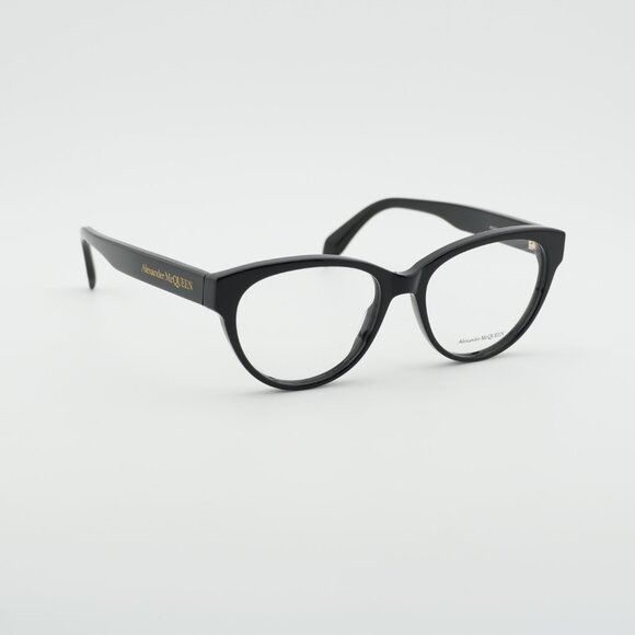 Alexander McQueen Alexander McQueen AM0359O 001 Eyeglasses Black 52mm Cat Eye Size ONE SIZE - 1 Thumbnail