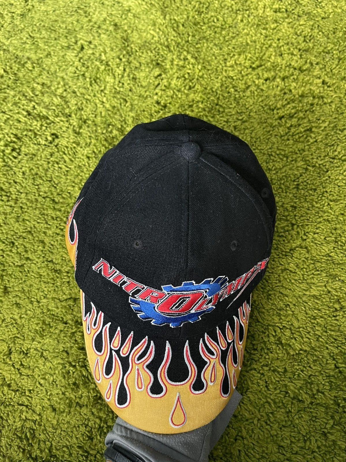 Vintage 🔥 Y2K style racing fire flame pattern cap Size 32 - 5 Thumbnail